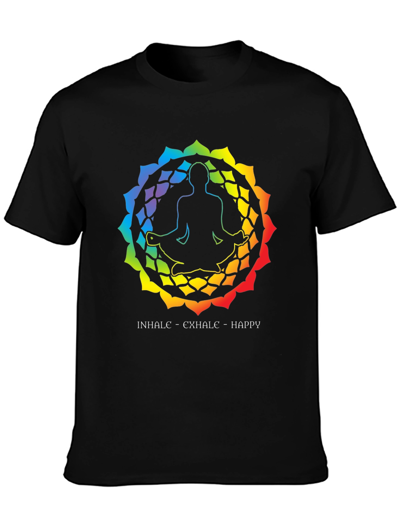 Yoga Meditation Rainbow Mandala Graphic T-Shirt