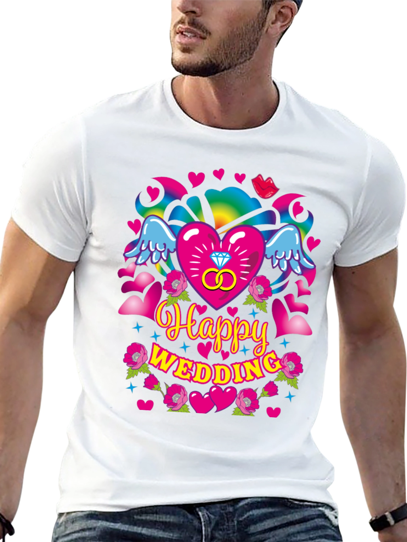 Happy Wedding Graphic T-Shirt