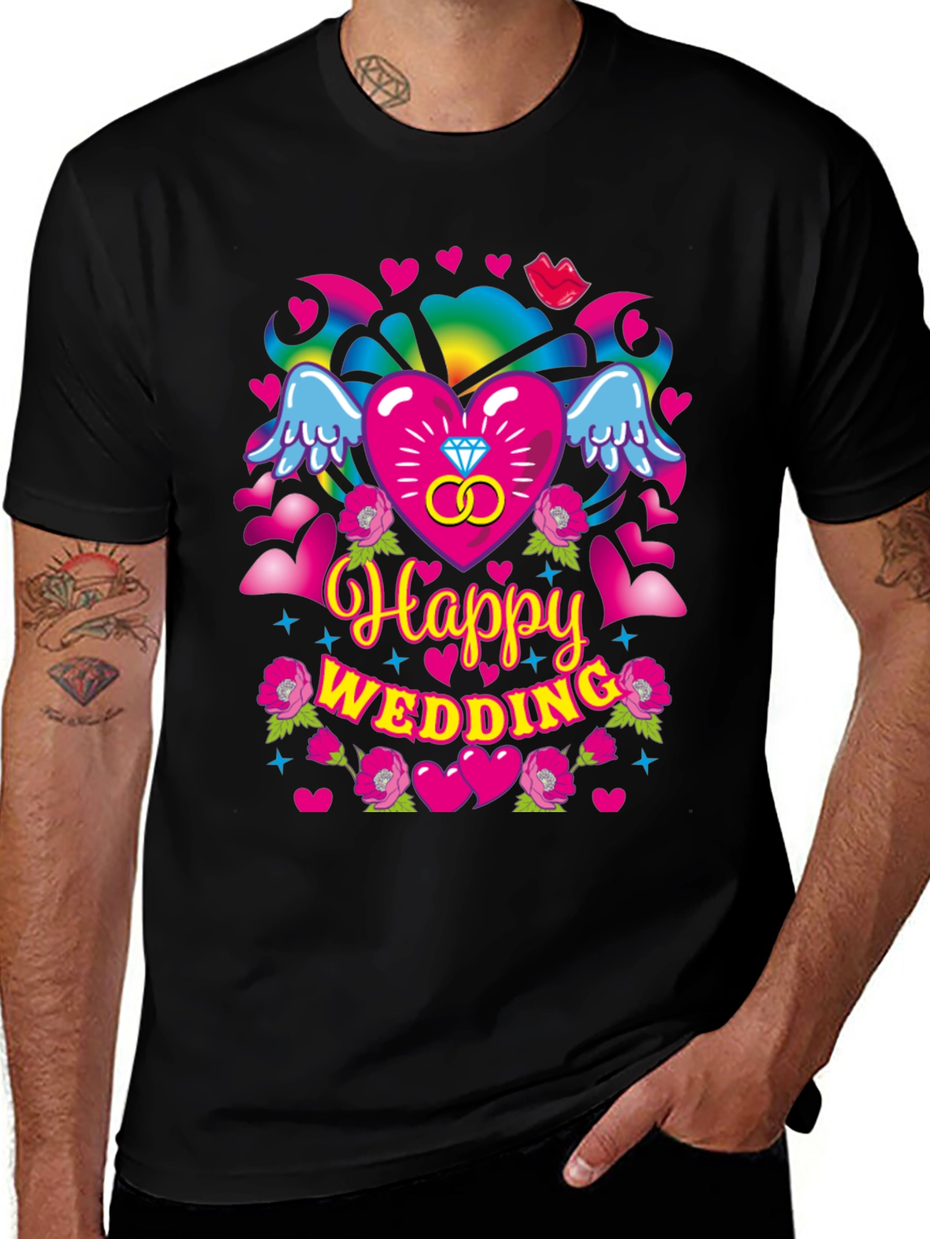 Happy Wedding Graphic T-Shirt