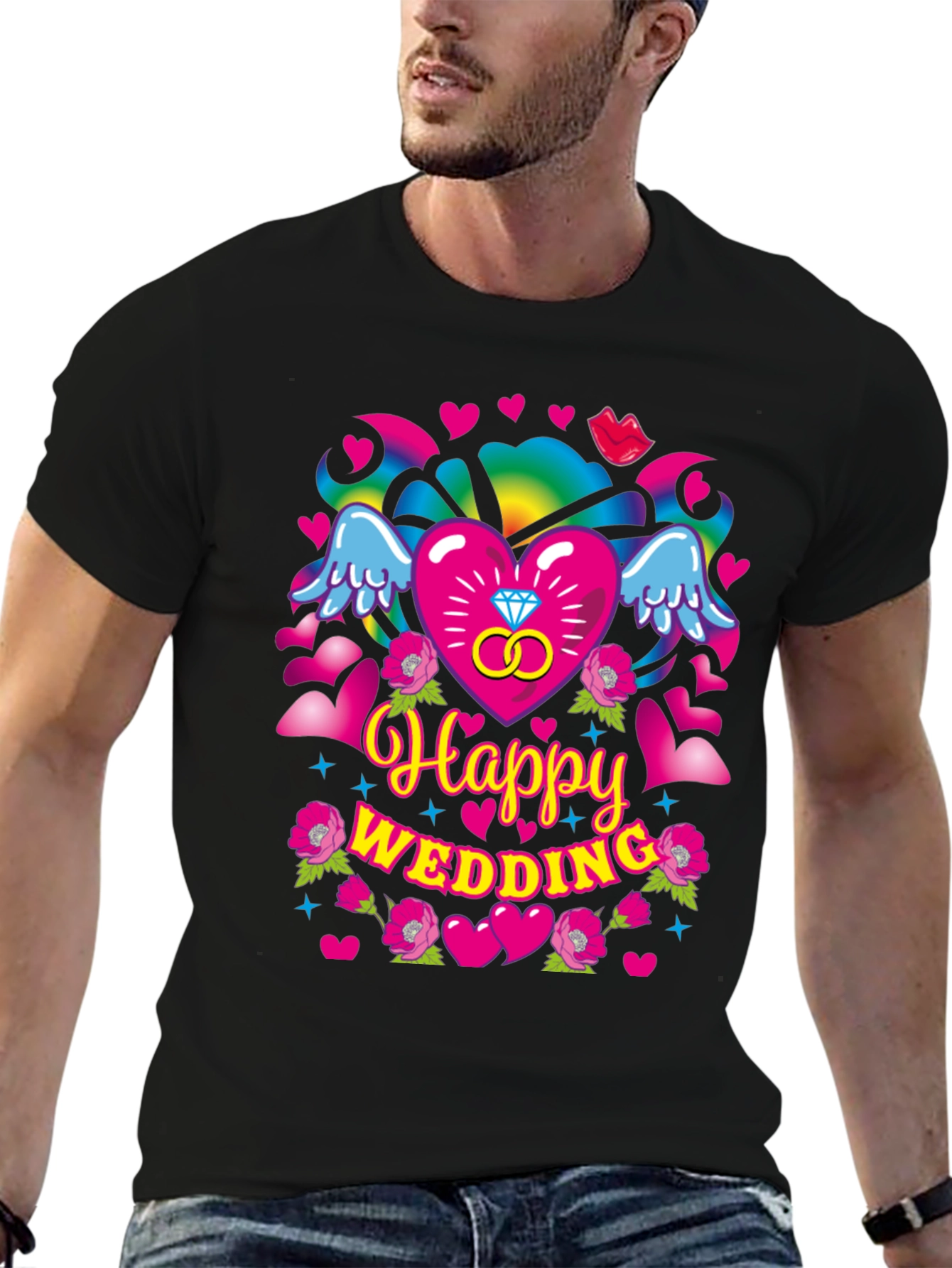 Happy Wedding Graphic T-Shirt