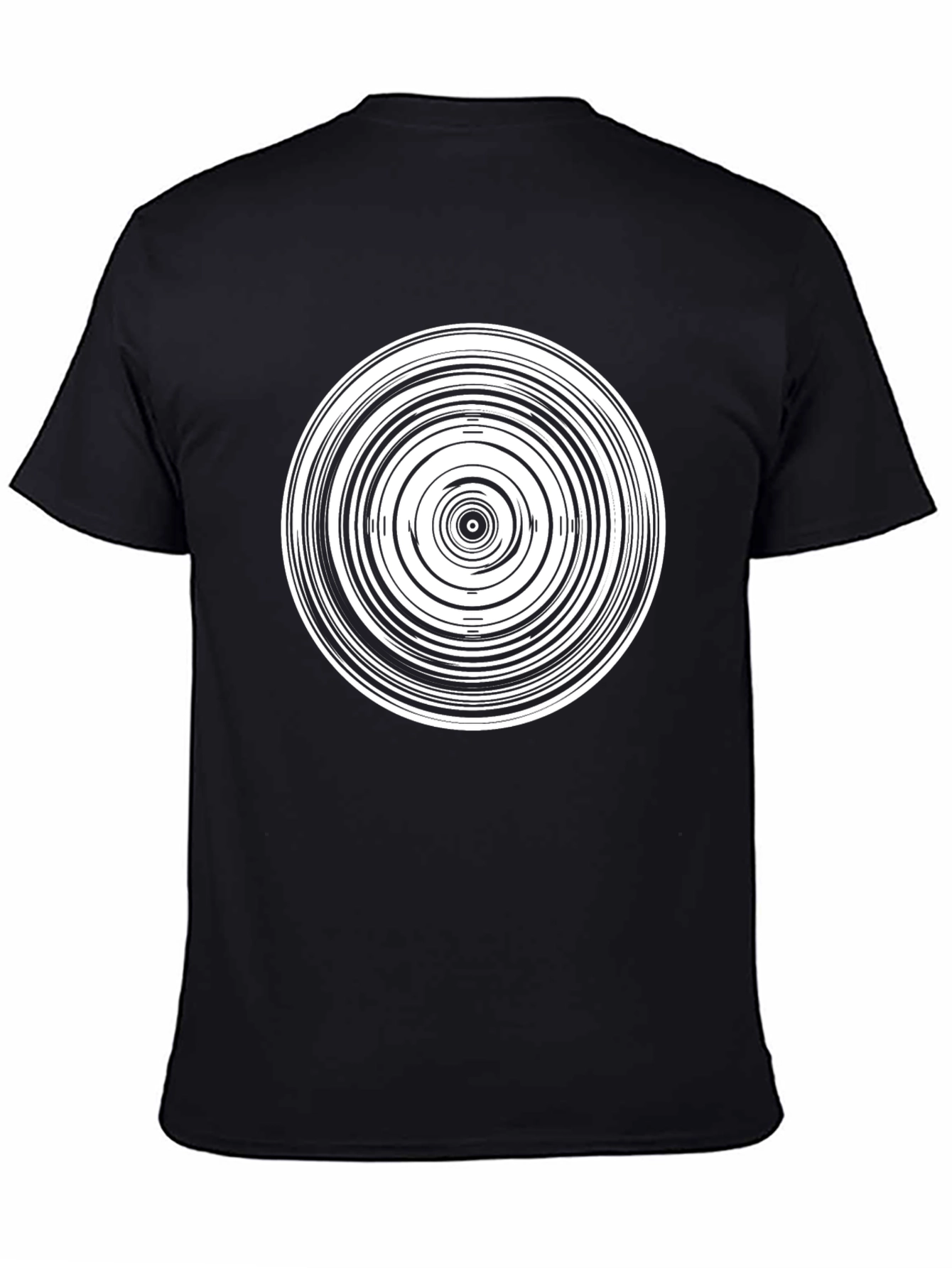 Abstract Circle Graphic Tee - Modern Black T-Shirt