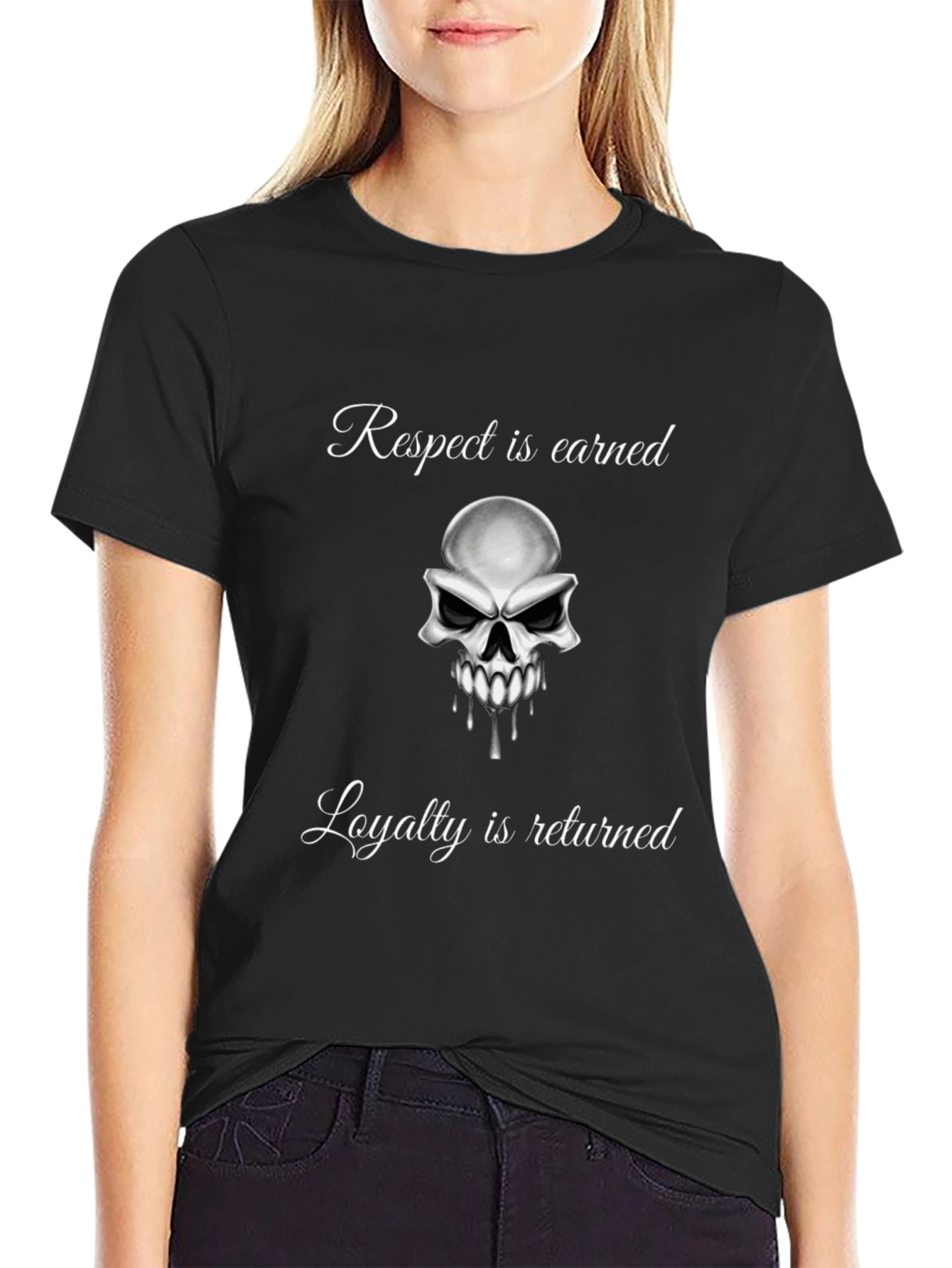 Respect & Loyalty Skull Graphic T-Shirt