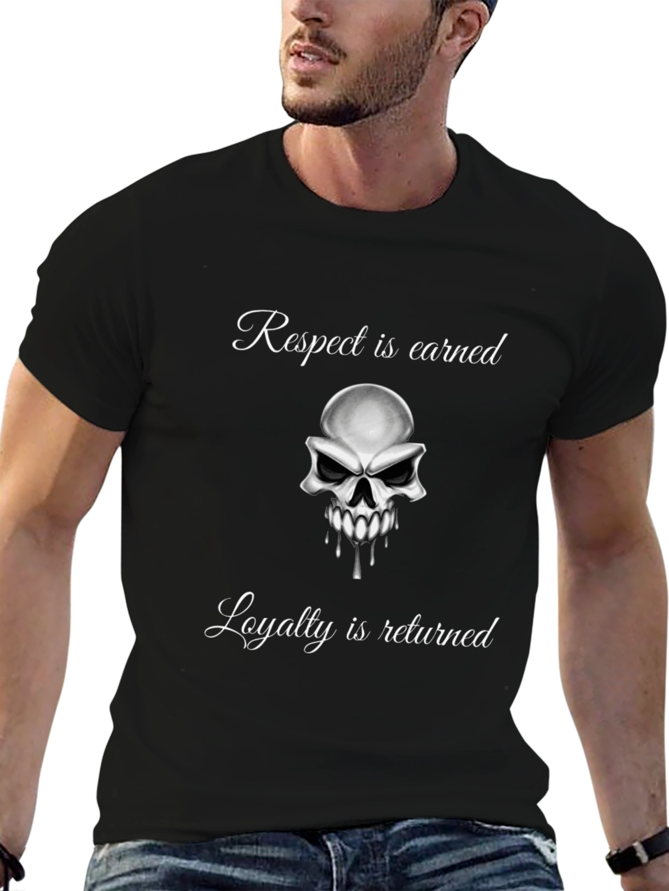Respect & Loyalty Skull Graphic T-Shirt