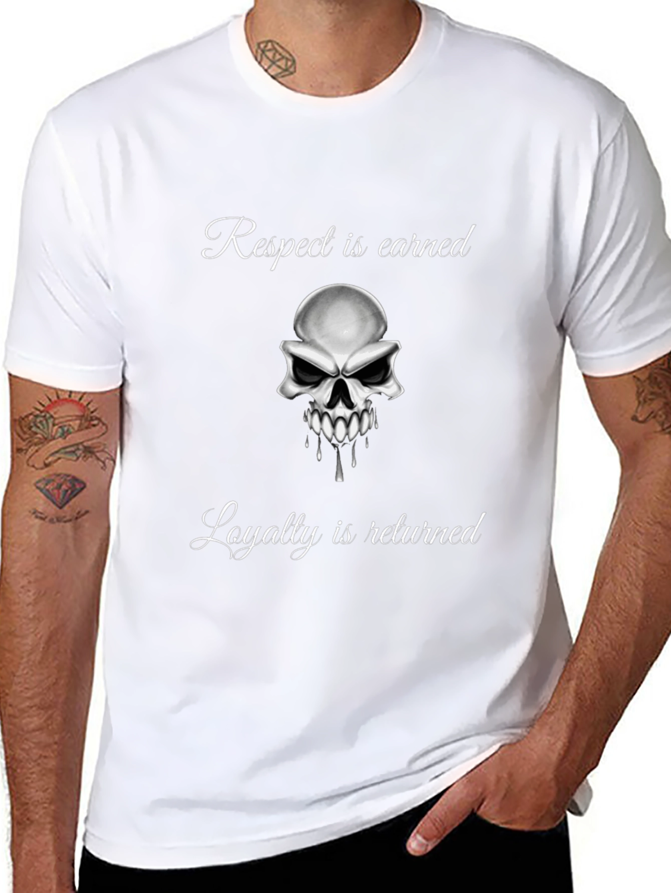 Respect & Loyalty Skull Graphic T-Shirt