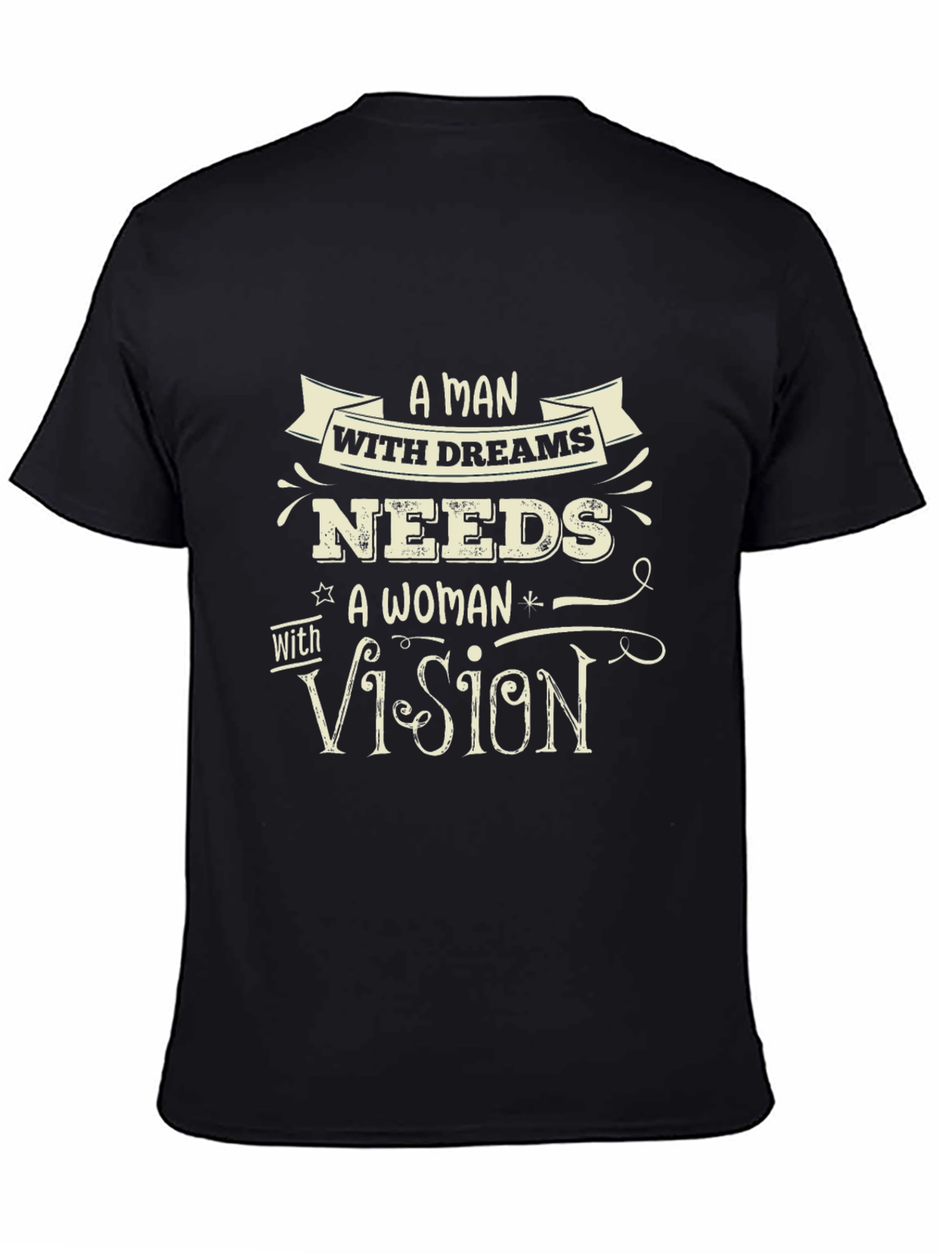A Man With Dreams Black Graphic Tee