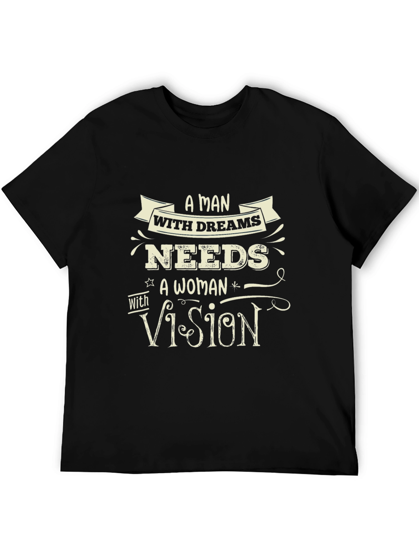 A Man With Dreams Black Graphic Tee