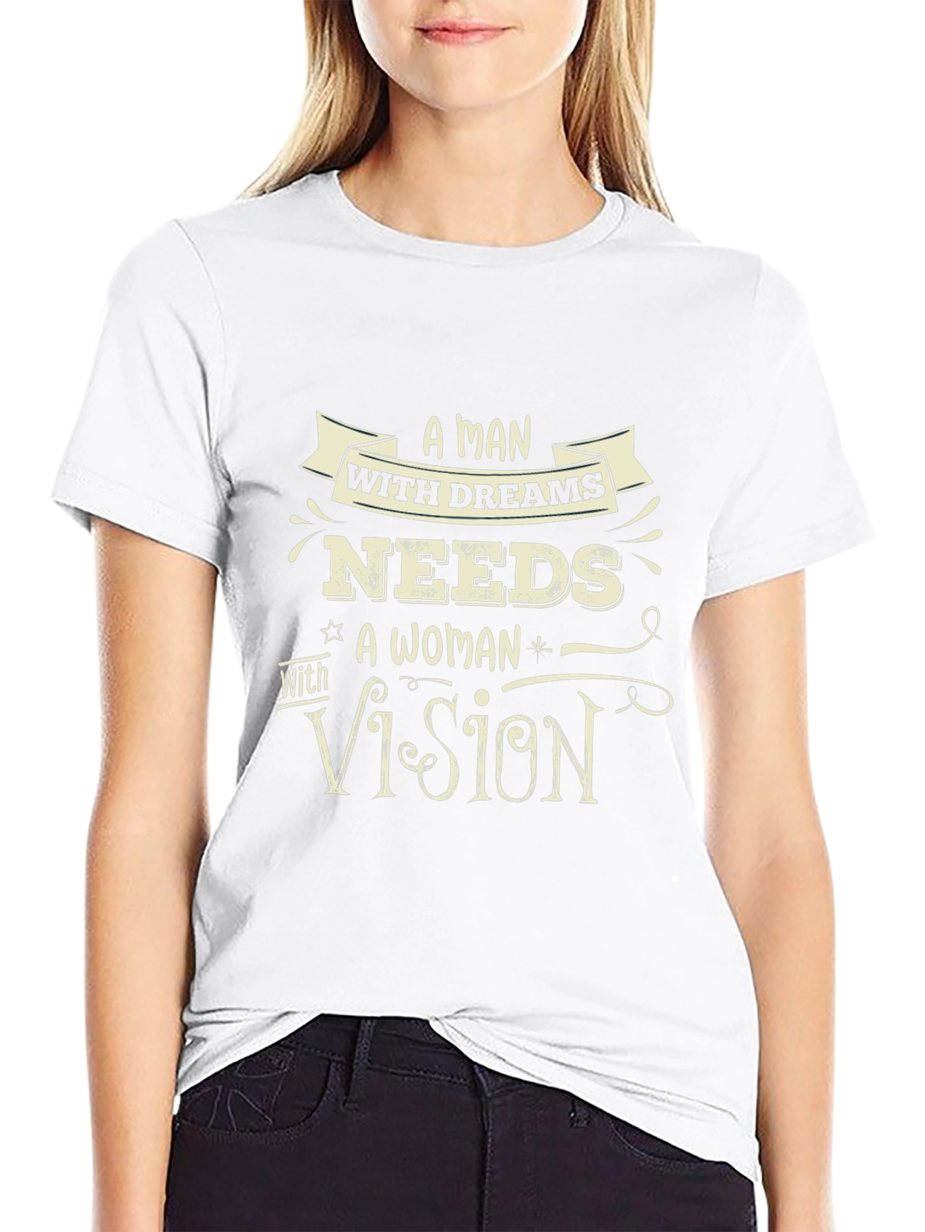 A Man With Dreams Black Graphic Tee