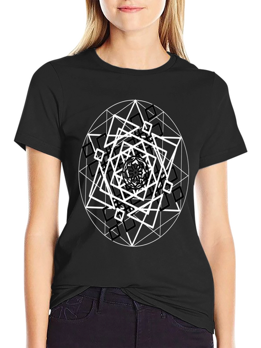 Geometric Design Black T-Shirt
