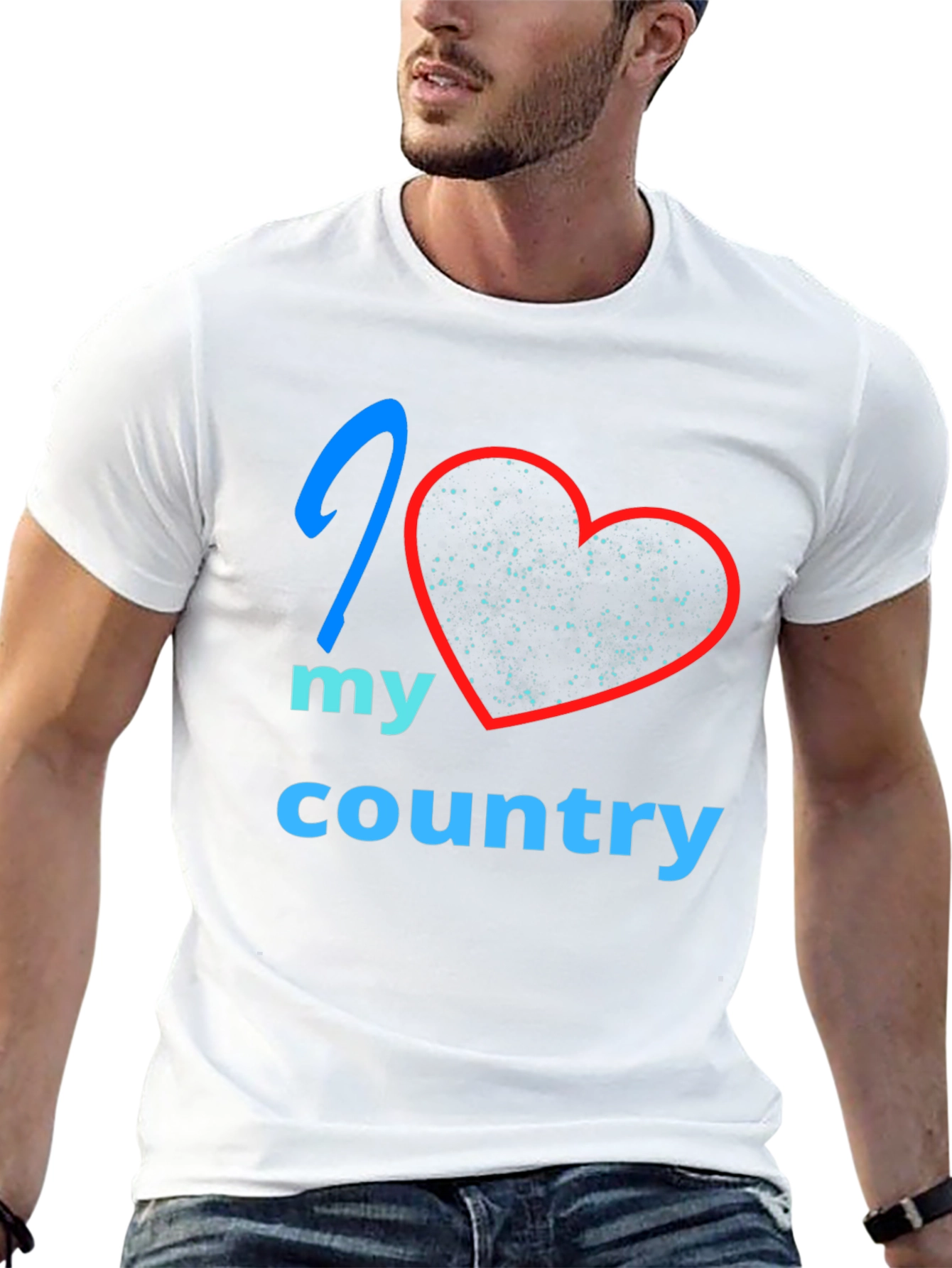 I Love My Country T-Shirt - Patriotic Heart Tee