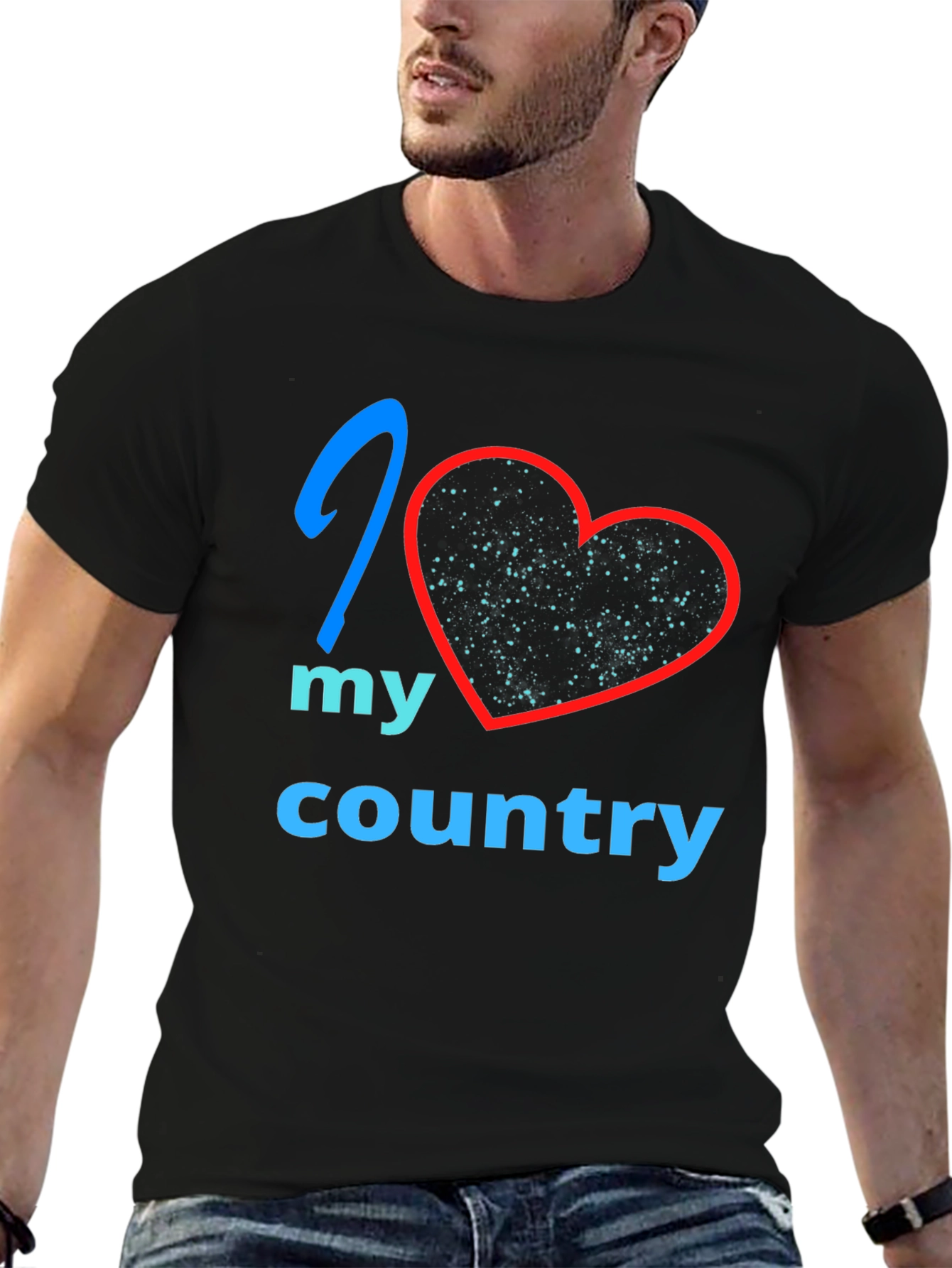 I Love My Country T-Shirt - Patriotic Heart Tee