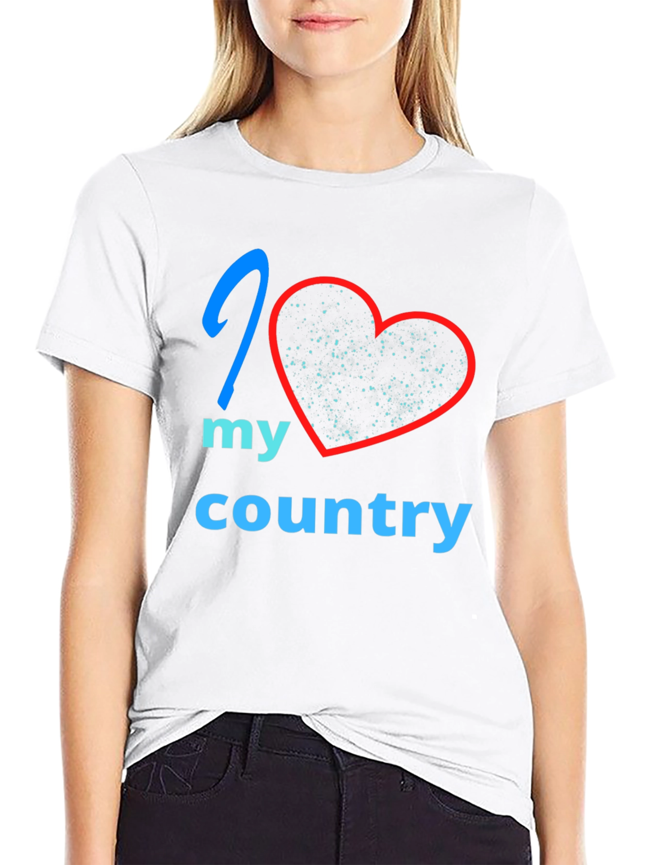 I Love My Country T-Shirt - Patriotic Heart Tee