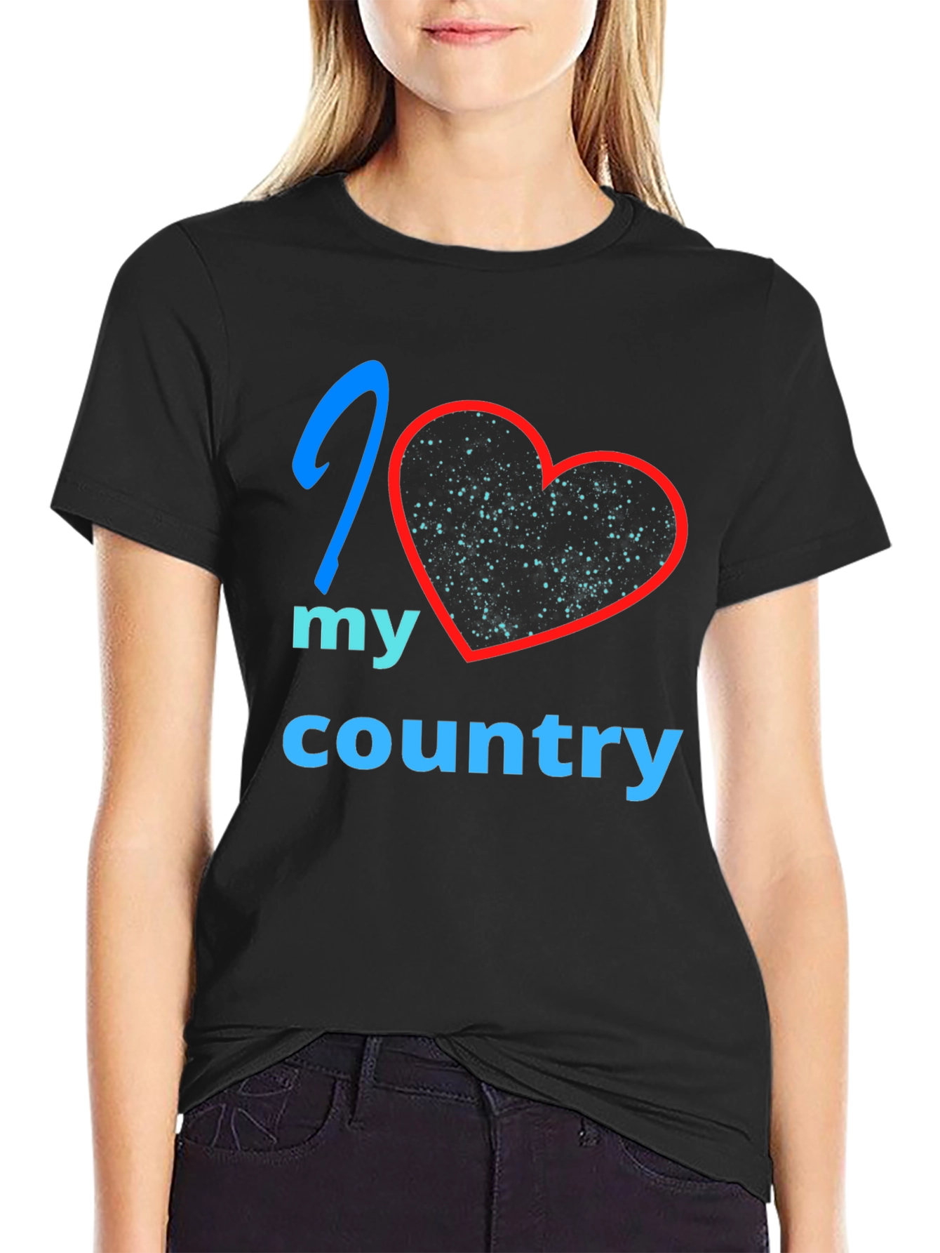 I Love My Country T-Shirt - Patriotic Heart Tee