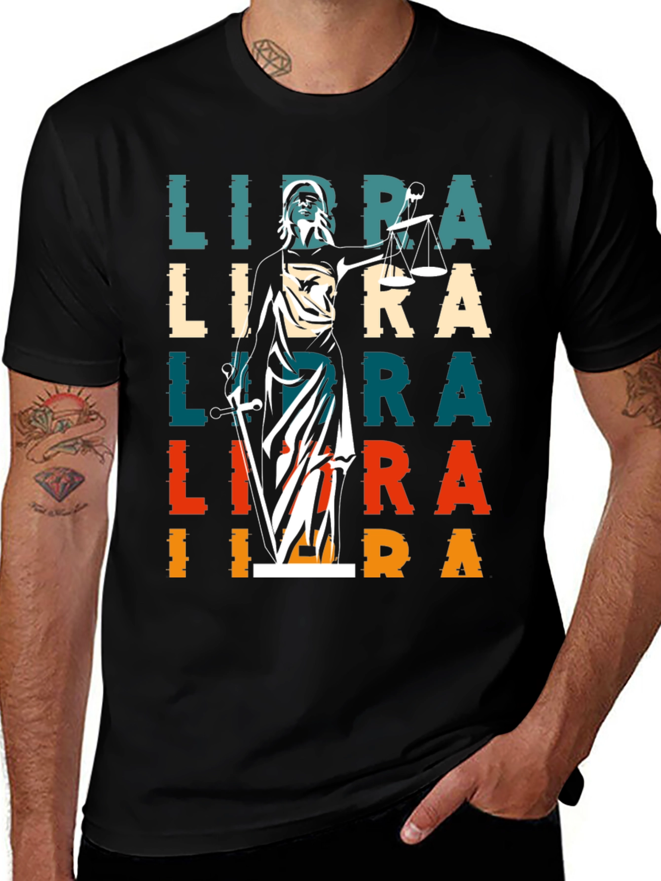 Libra Zodiac Graphic T-Shirt - Scales of Justice Tee