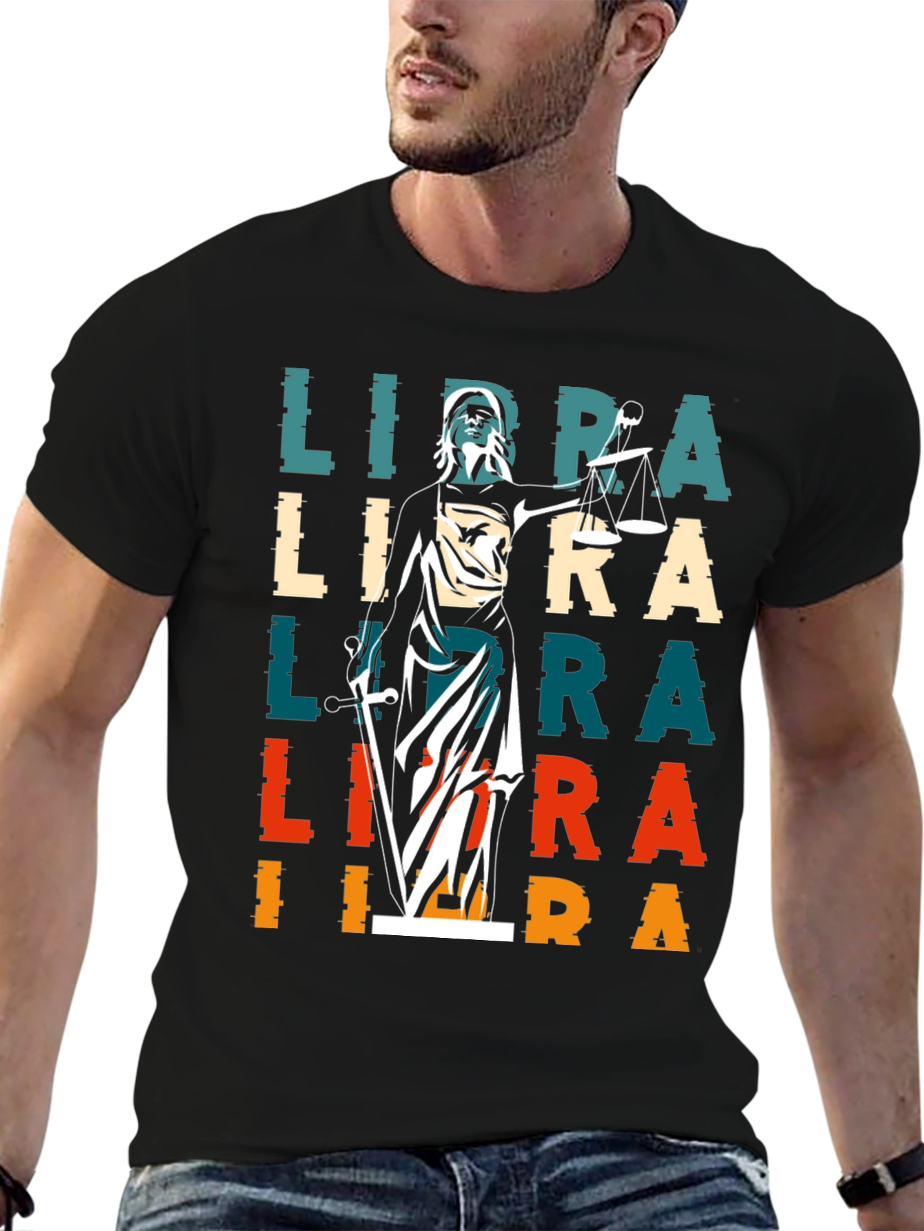Libra Zodiac Graphic T-Shirt - Scales of Justice Tee