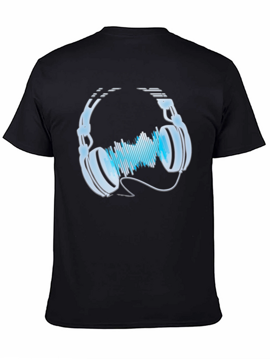 Headphones & Sound Wave Graphic Tee