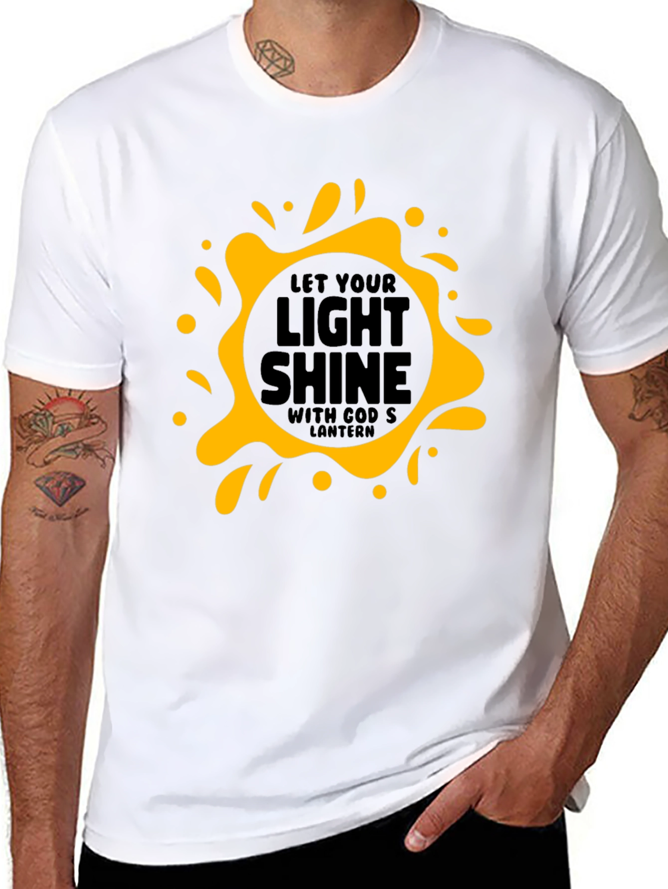 Let Your Light Shine Black Graphic Tee