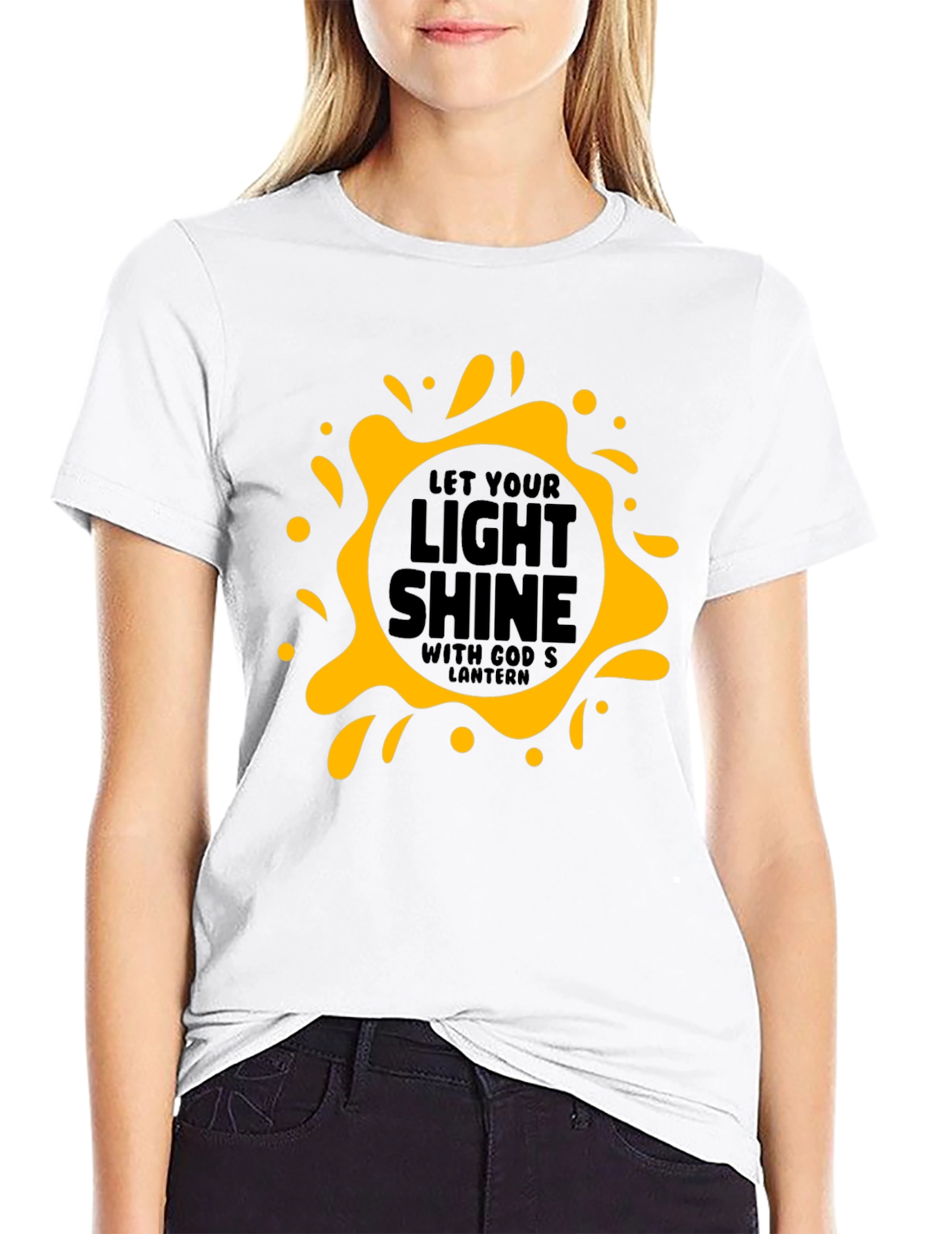 Let Your Light Shine Black Graphic Tee