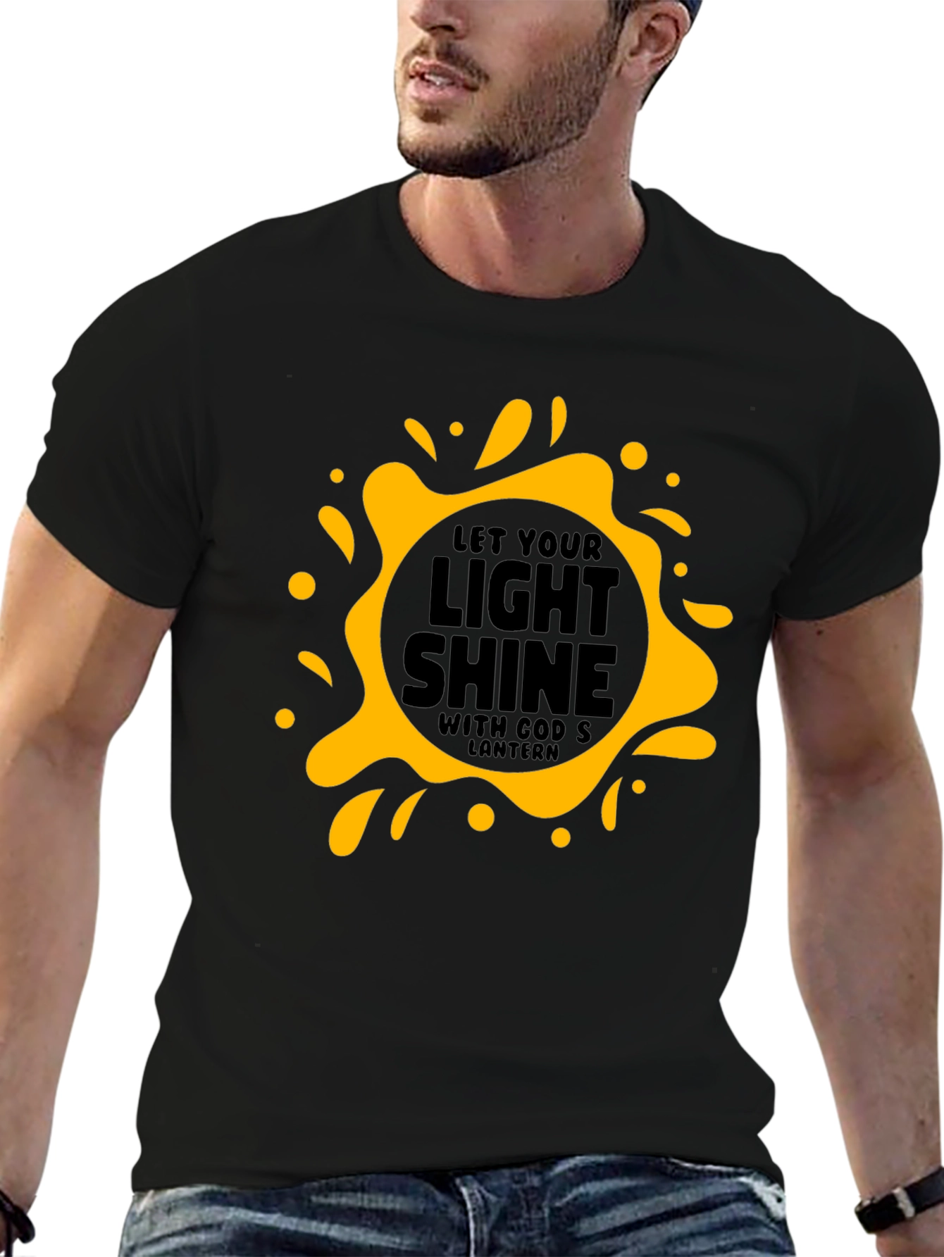 Let Your Light Shine Black Graphic Tee