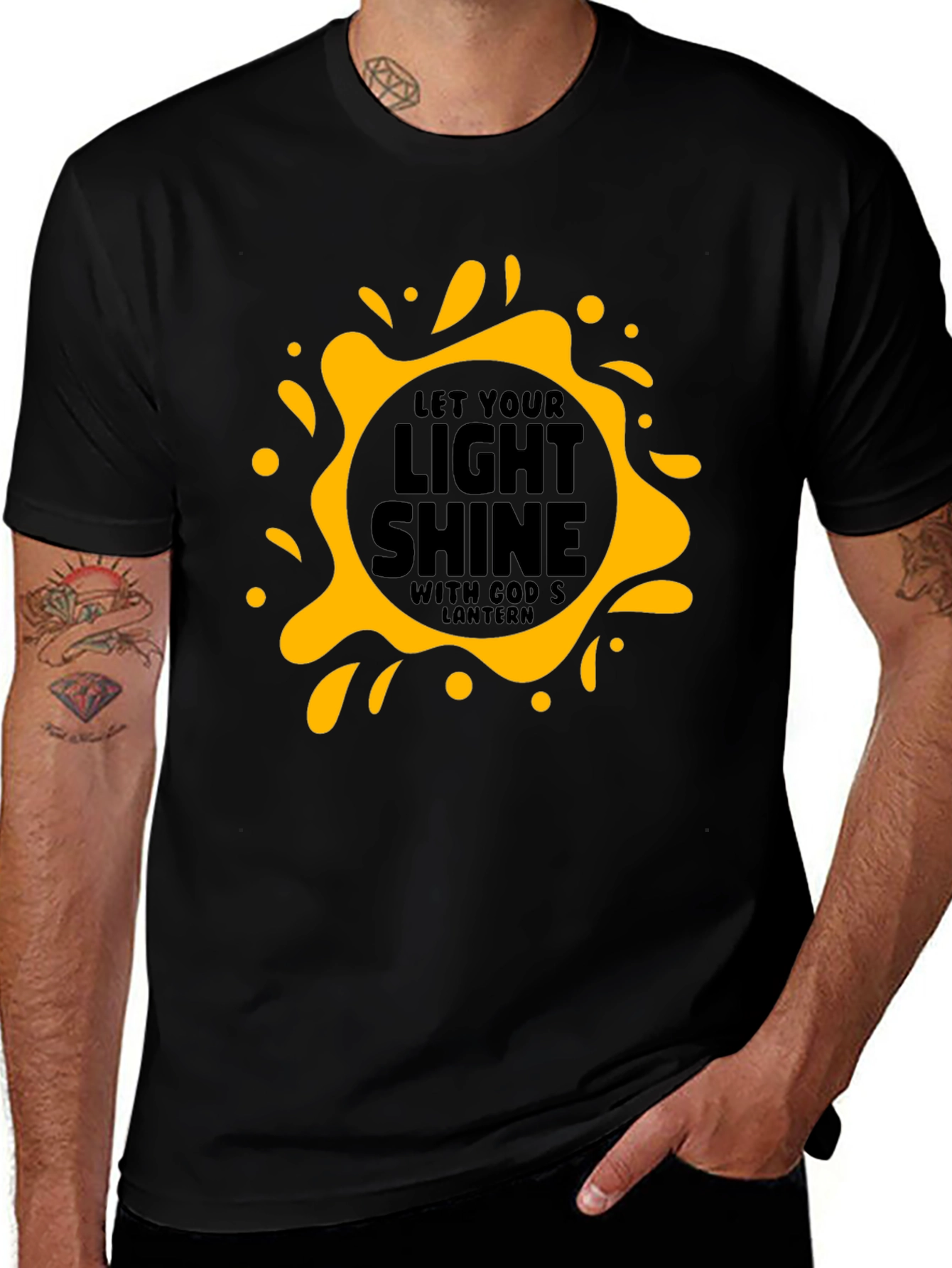 Let Your Light Shine Black Graphic Tee