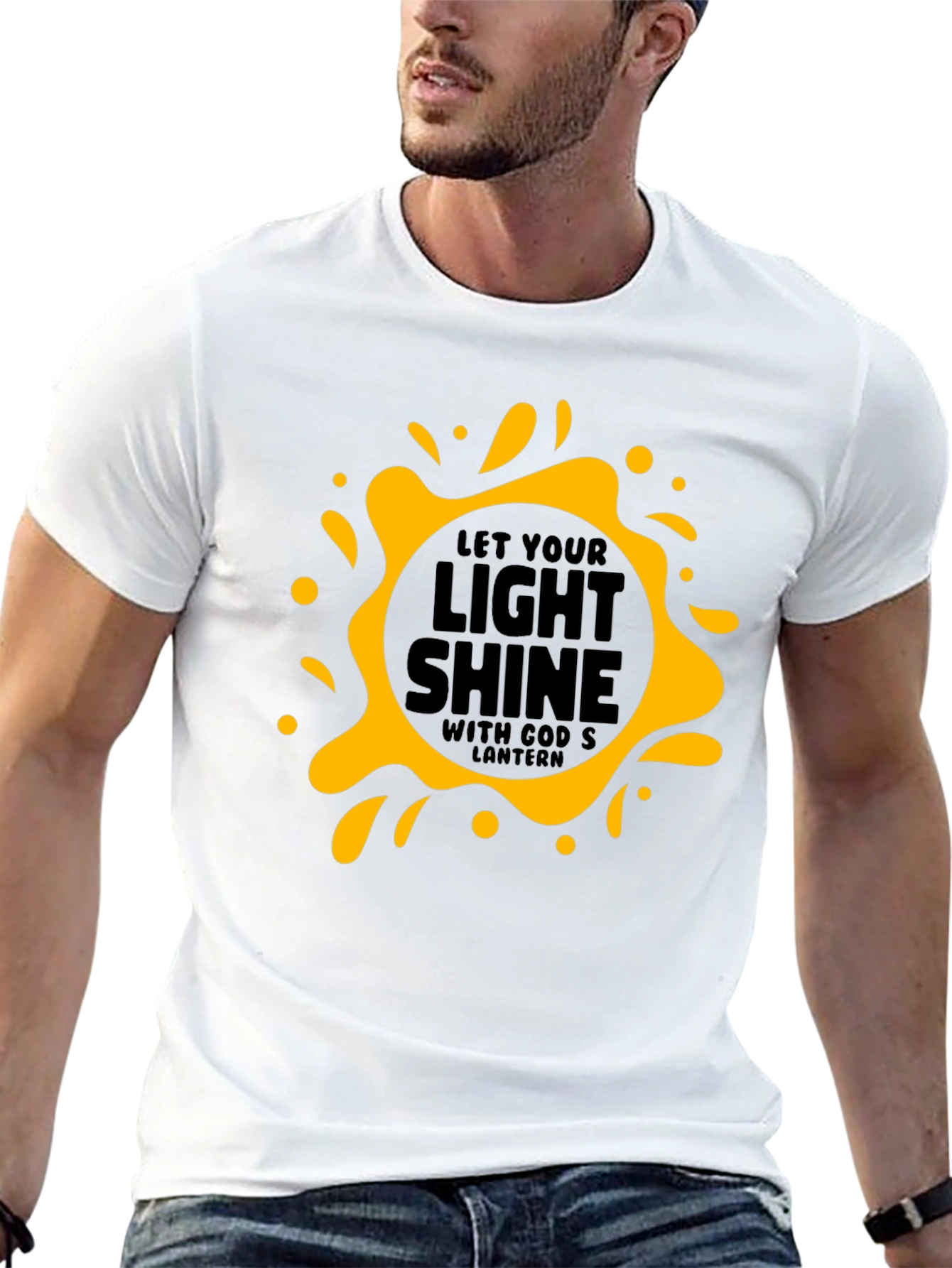 Let Your Light Shine Black Graphic Tee