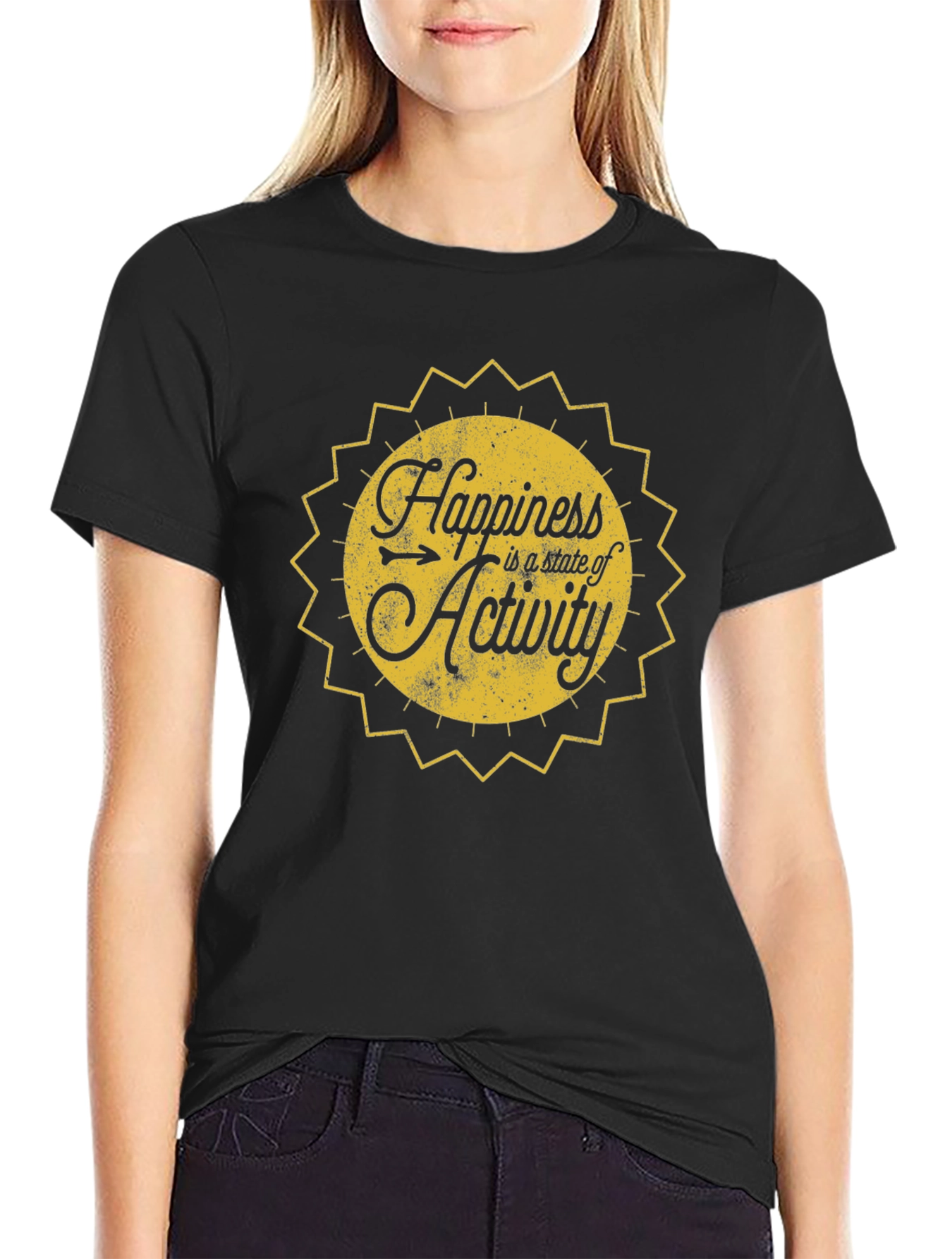 Happiness is Activity T-Shirt - Black