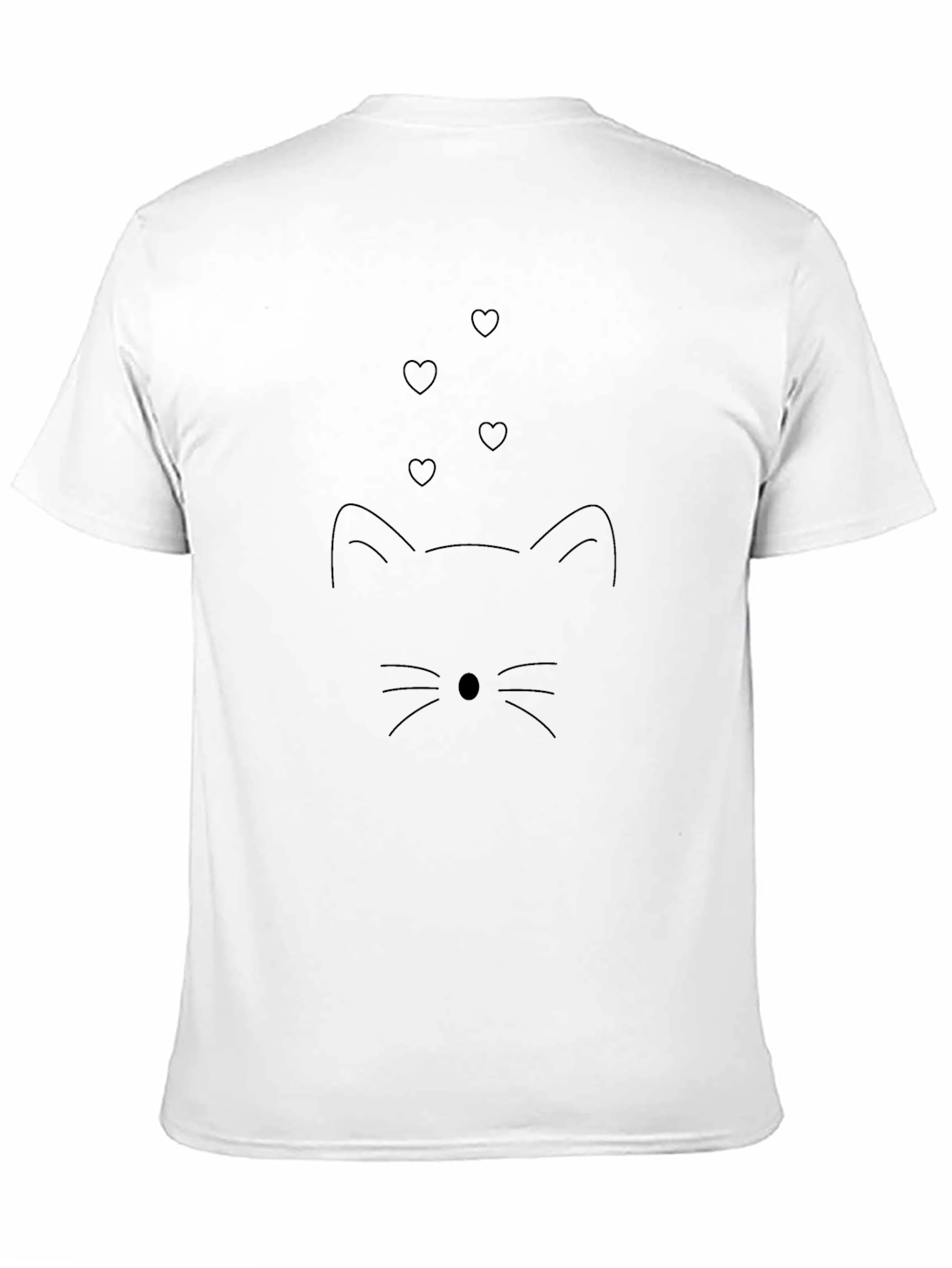 Minimalist Cat Lover T-Shirt - Heart Accents