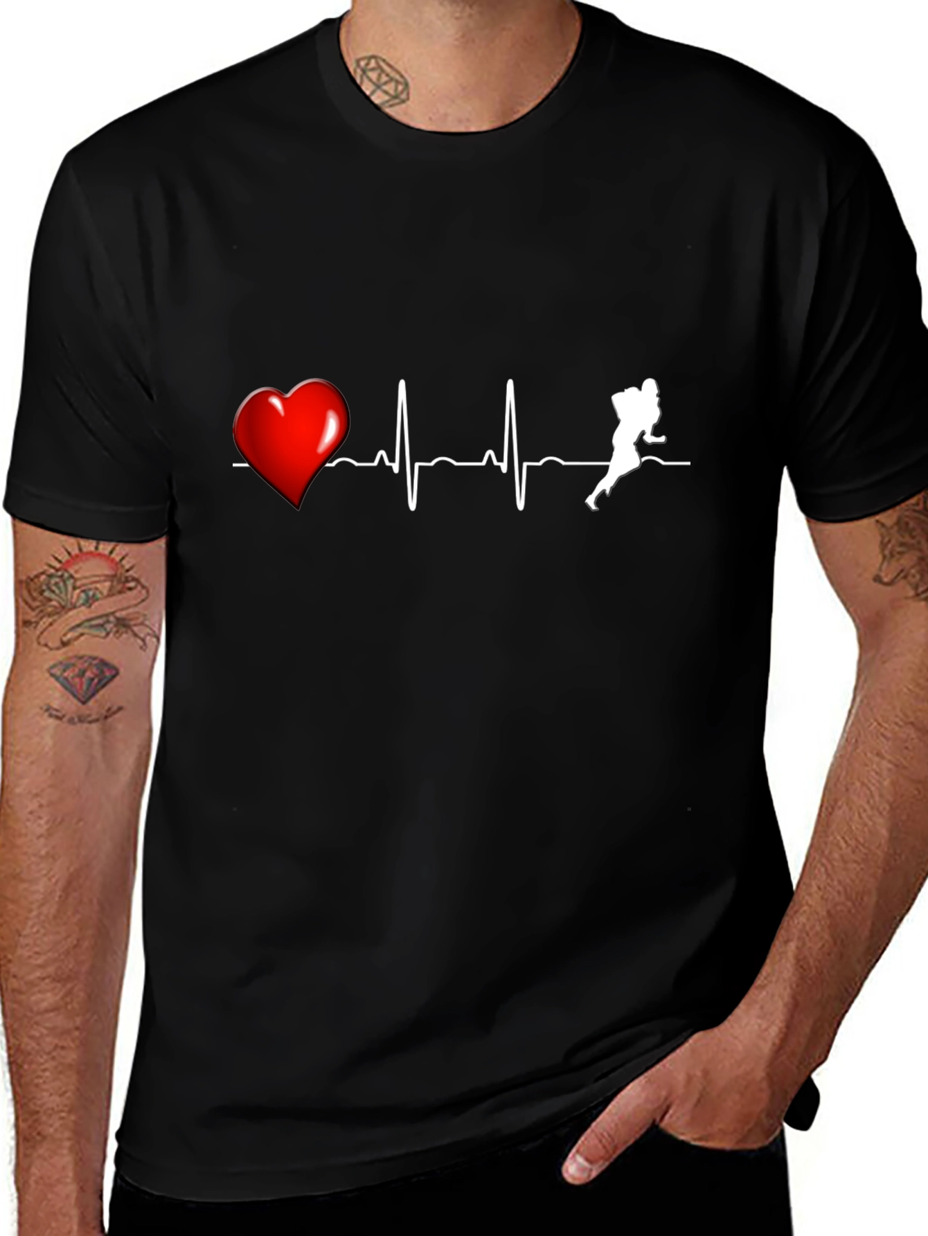 Football Heartbeat T-Shirt