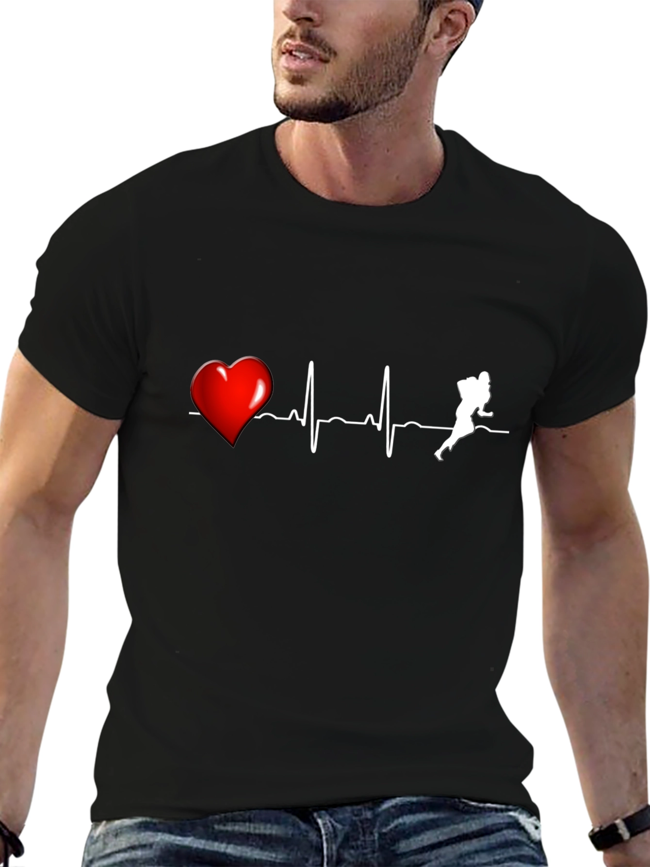 Football Heartbeat T-Shirt