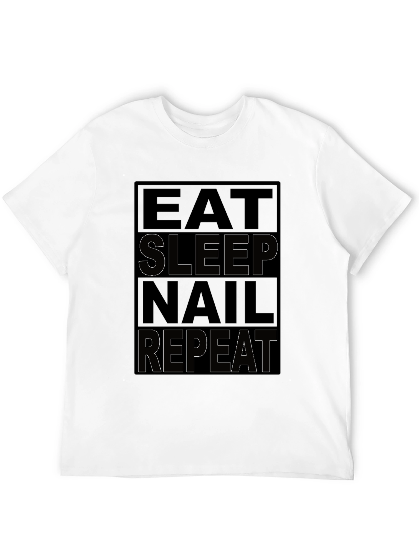Eat Sleep Nail Repeat Black T-Shirt