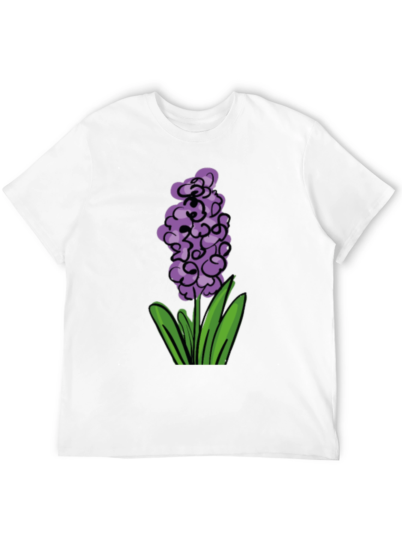Floral Graphic Tee - Purple Hyacinth Design