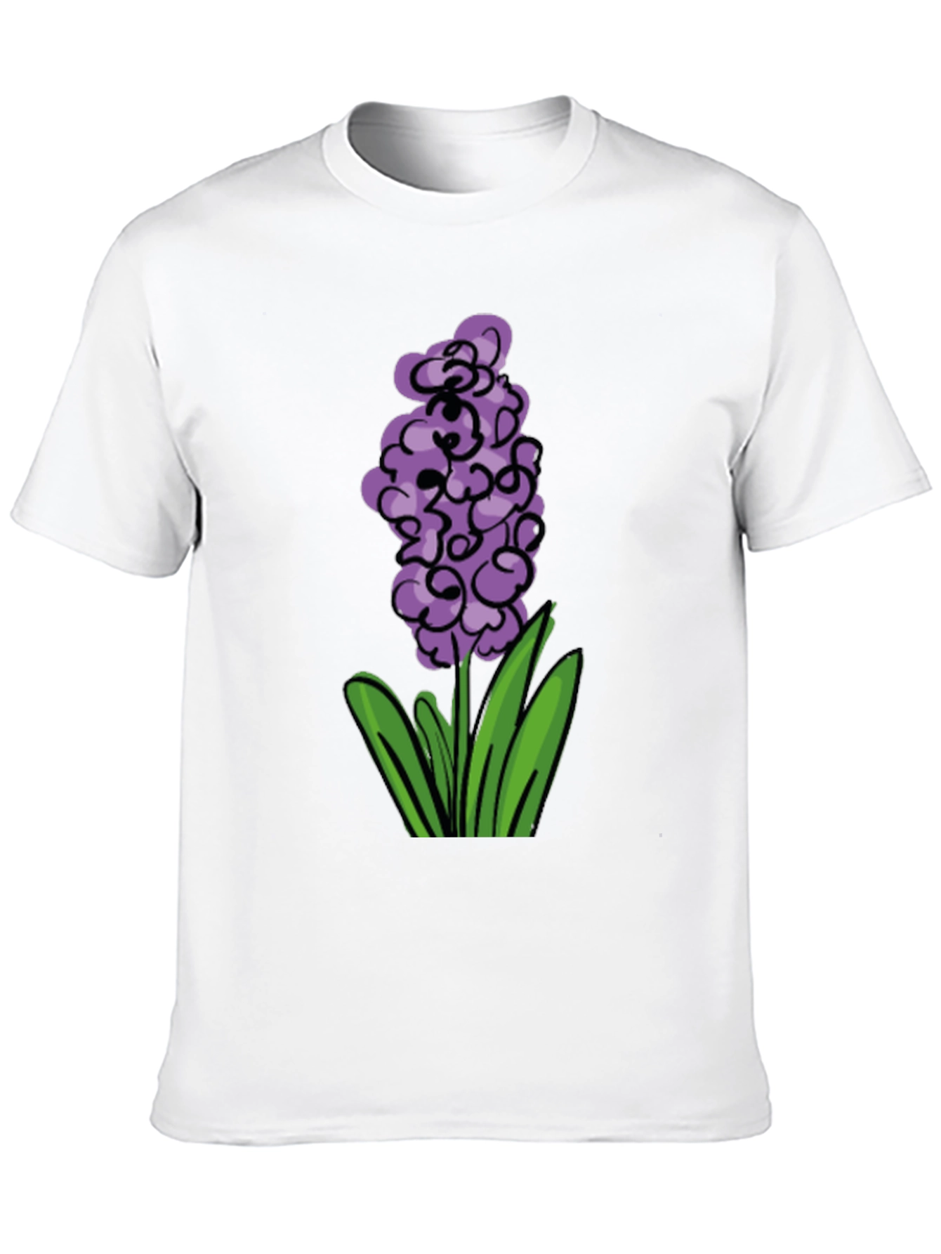 Floral Graphic Tee - Purple Hyacinth Design