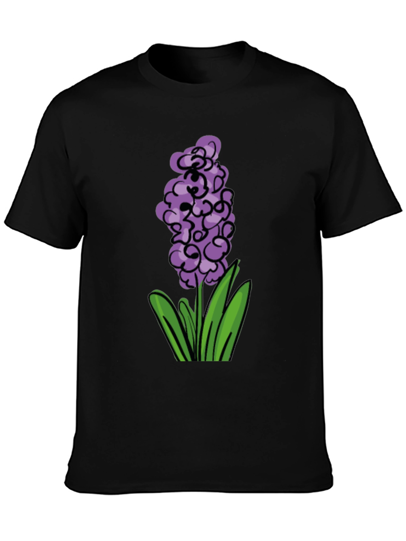 Floral Graphic Tee - Purple Hyacinth Design