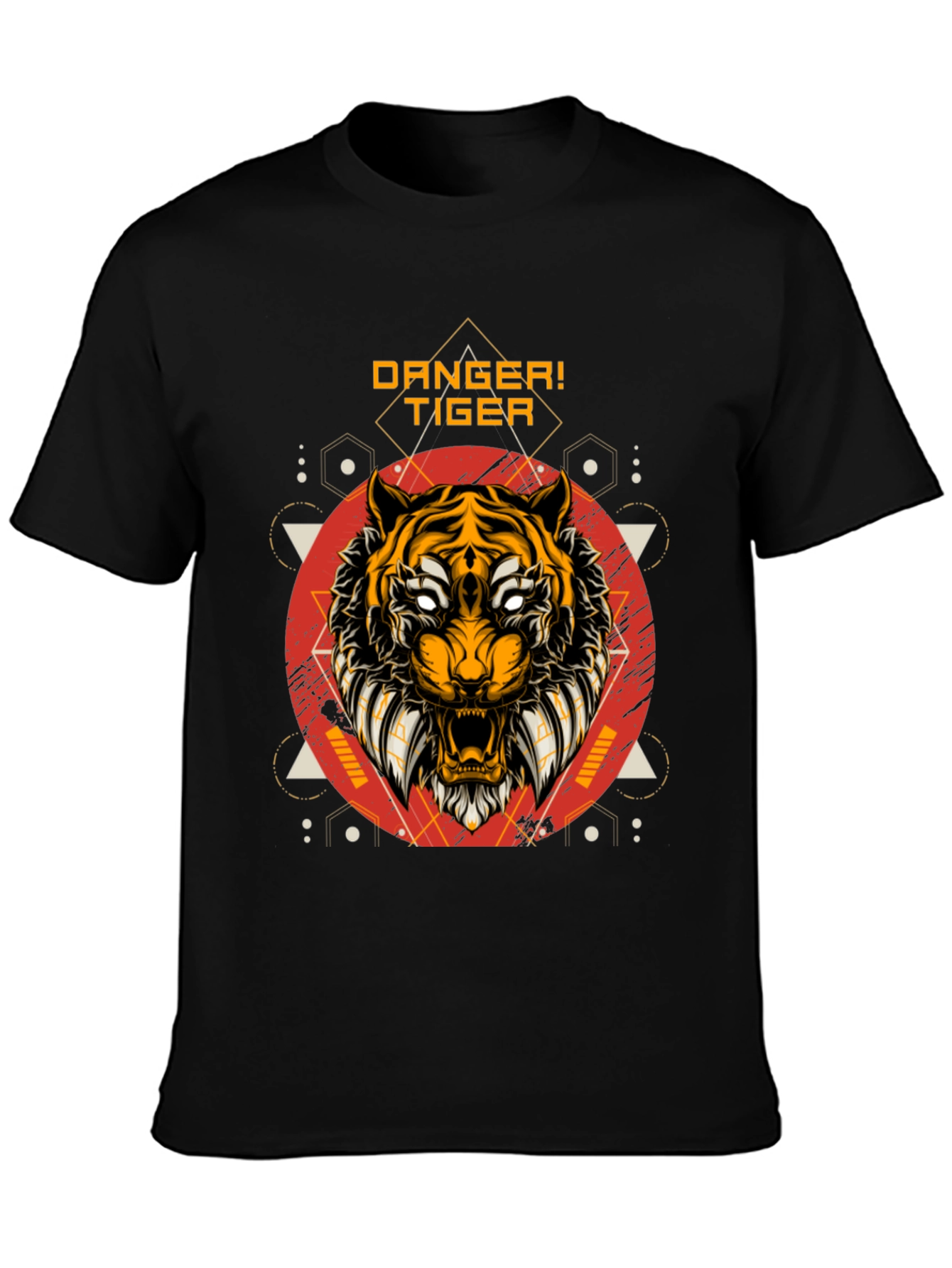 Danger Tiger Graphic Tee - Black Cotton T-Shirt