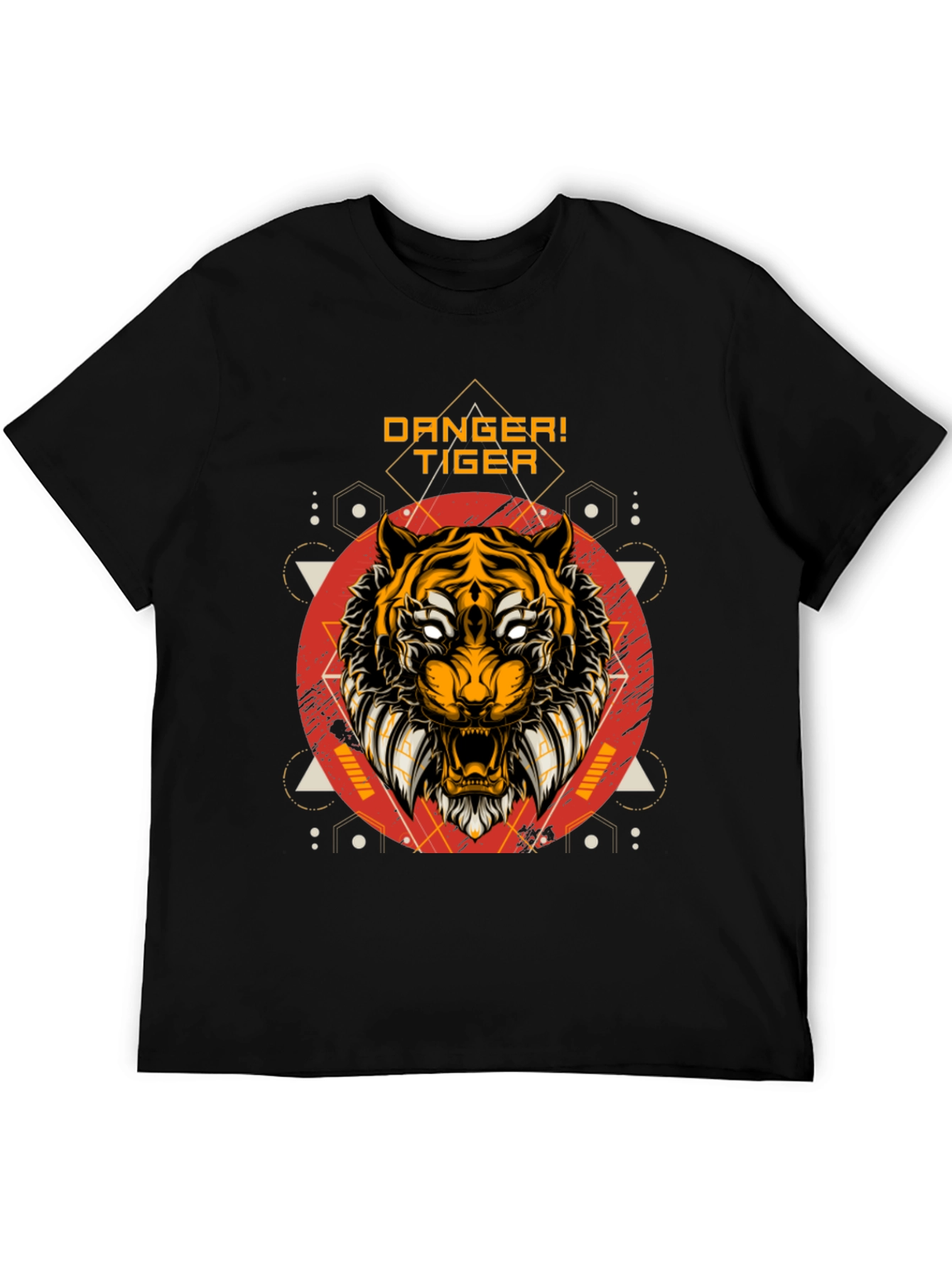 Danger Tiger Graphic Tee - Black Cotton T-Shirt