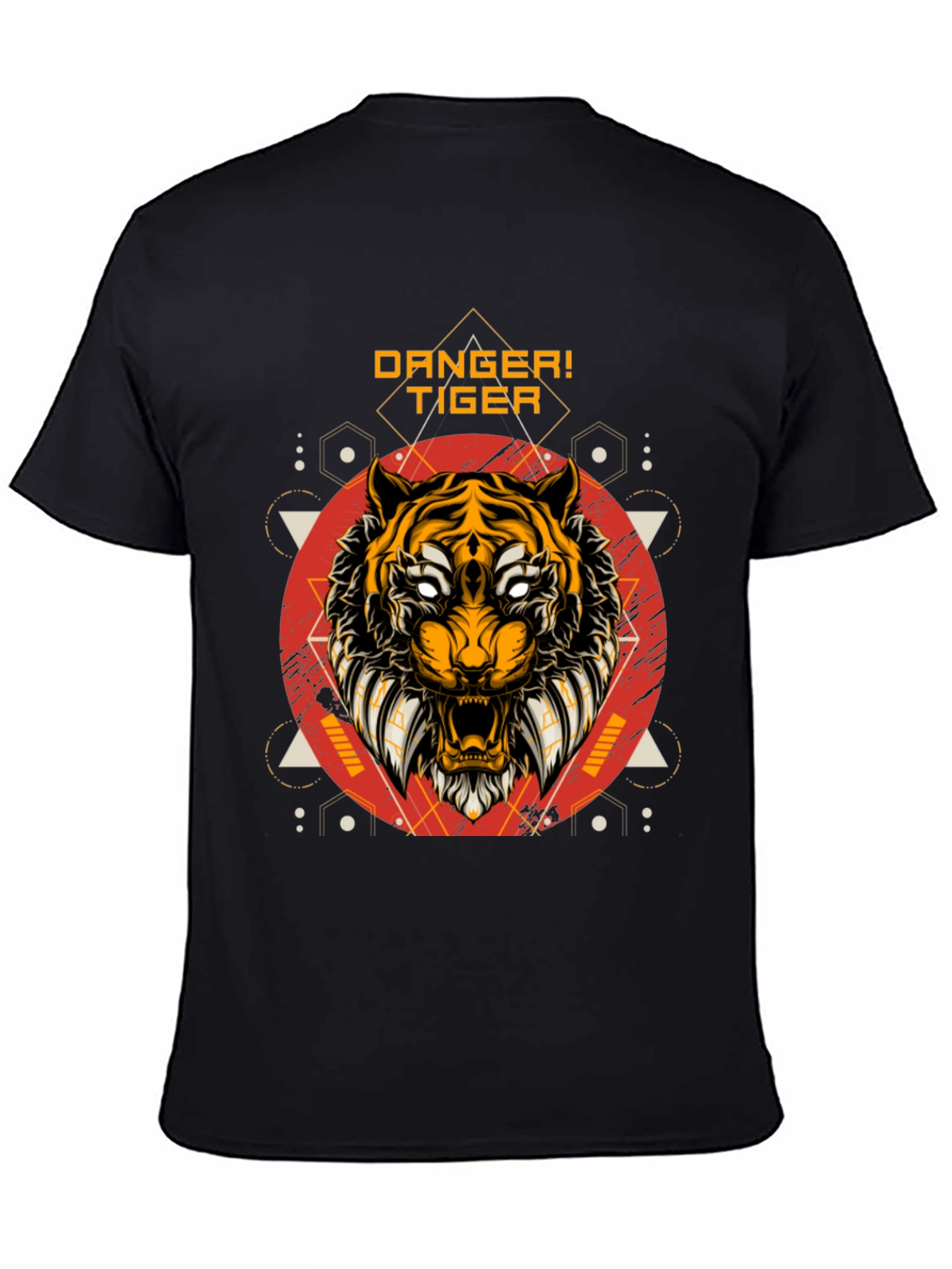 Danger Tiger Graphic Tee - Black Cotton T-Shirt