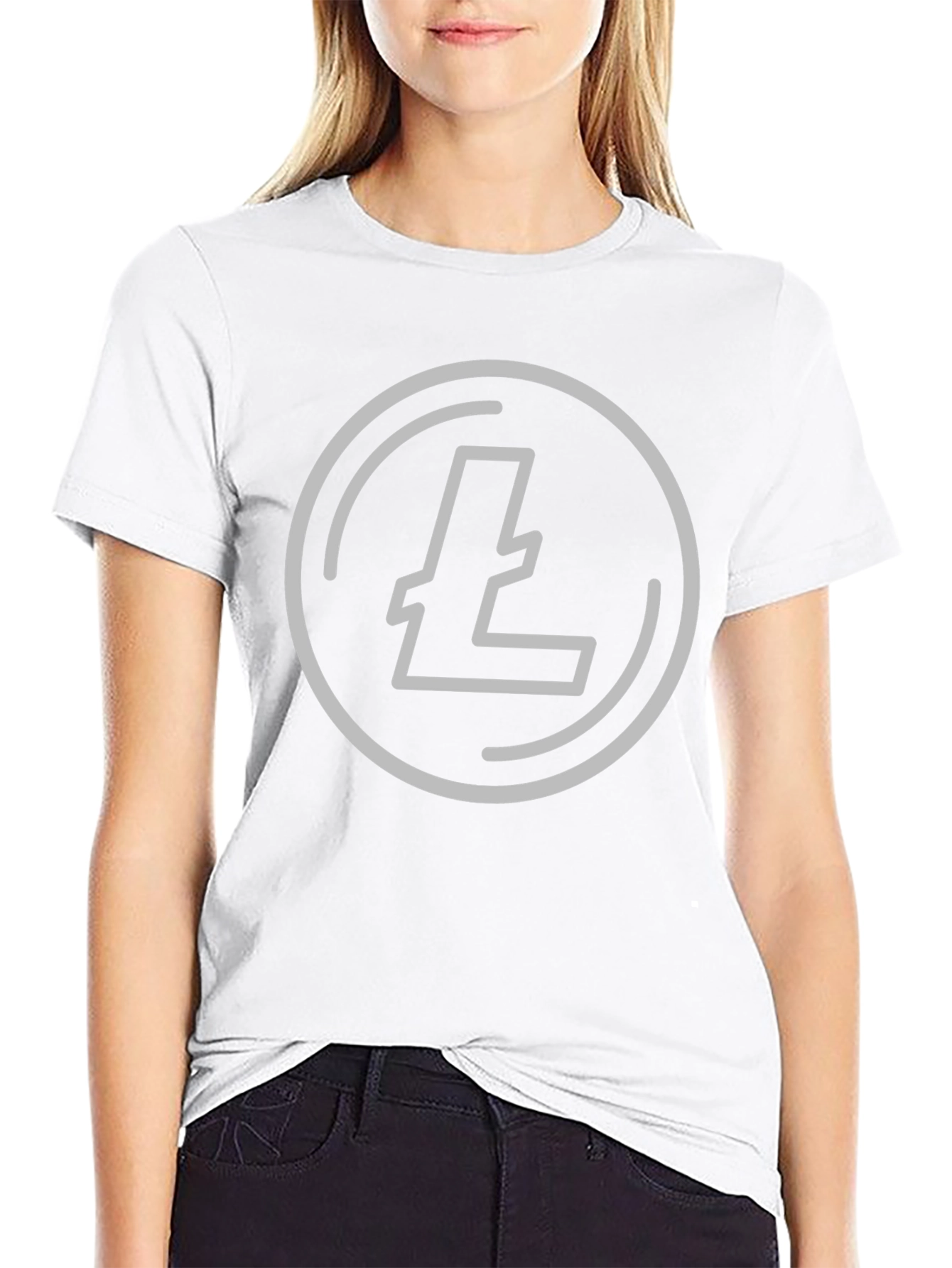 Litecoin Crypto Tee - Black Graphic T-Shirt