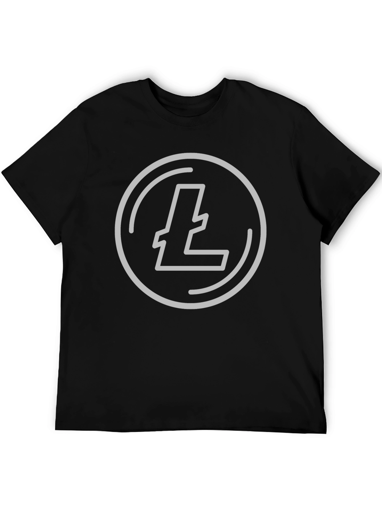 Litecoin Crypto Tee - Black Graphic T-Shirt