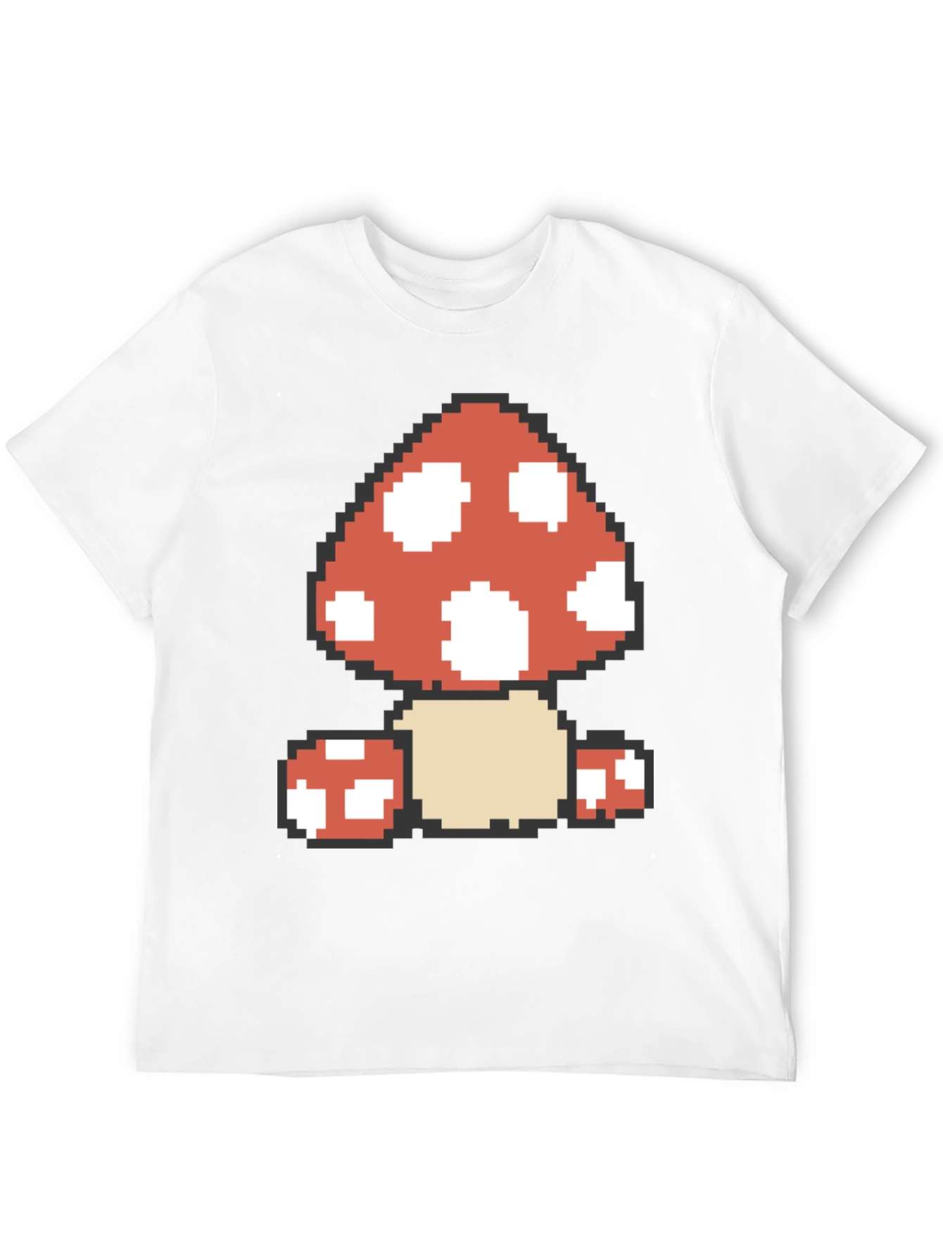 Pixelated Mushroom Graphic Tee - Retro Gaming Style