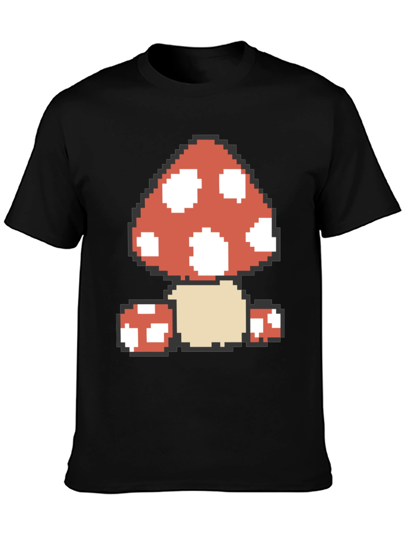 Pixelated Mushroom Graphic Tee - Retro Gaming Style