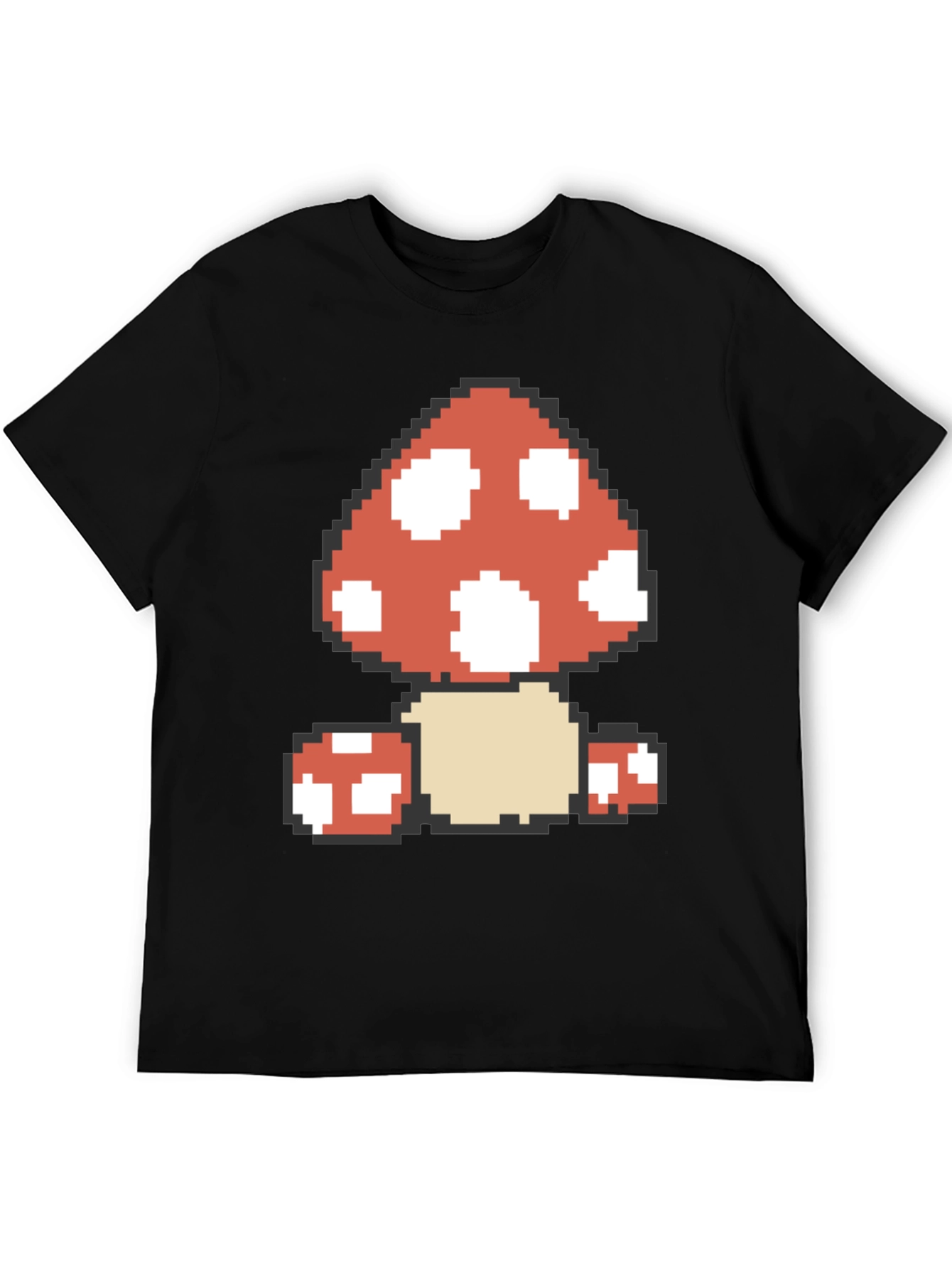 Pixelated Mushroom Graphic Tee - Retro Gaming Style