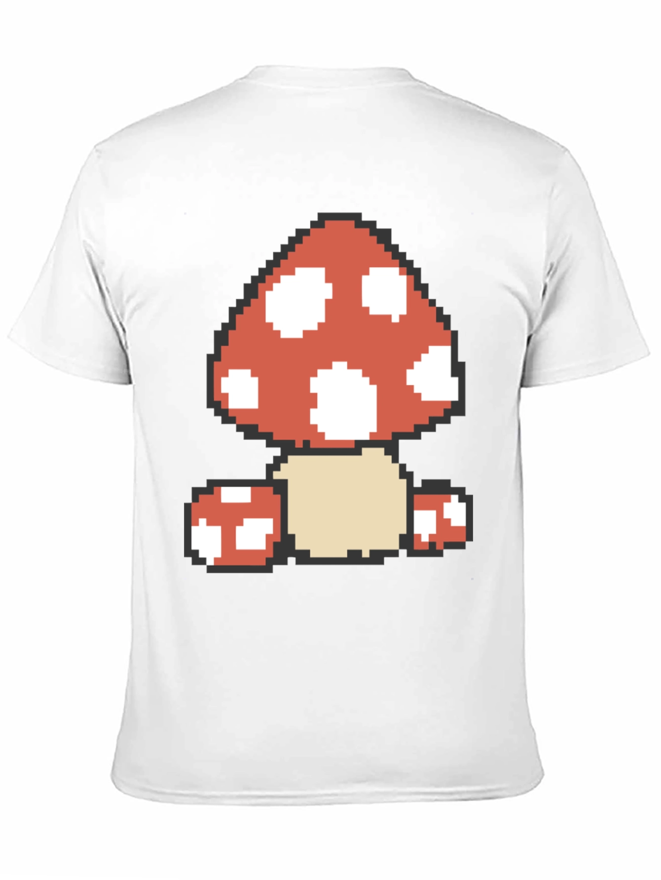 Pixelated Mushroom Graphic Tee - Retro Gaming Style