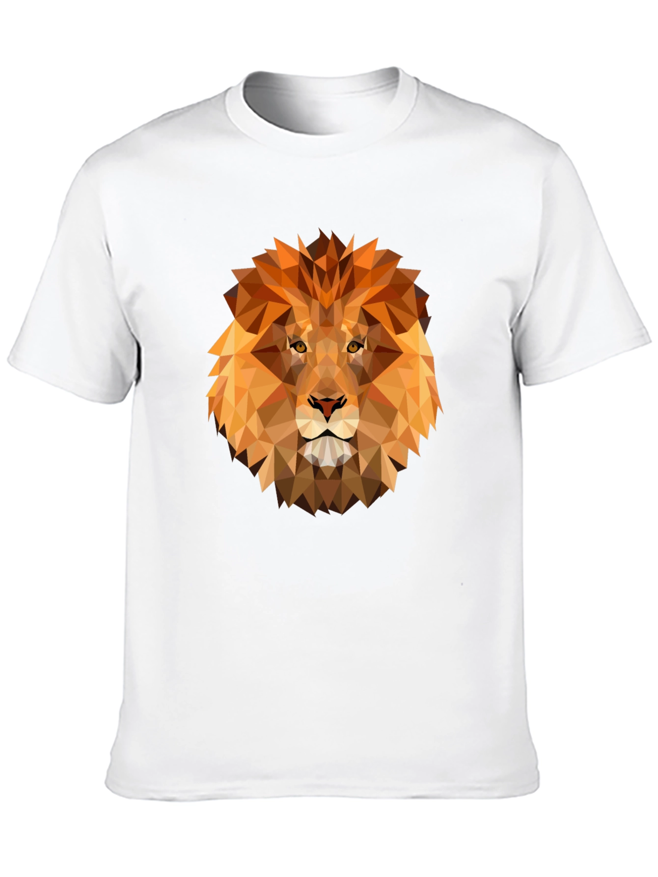 Geometric Lion Graphic Print Tee - Black