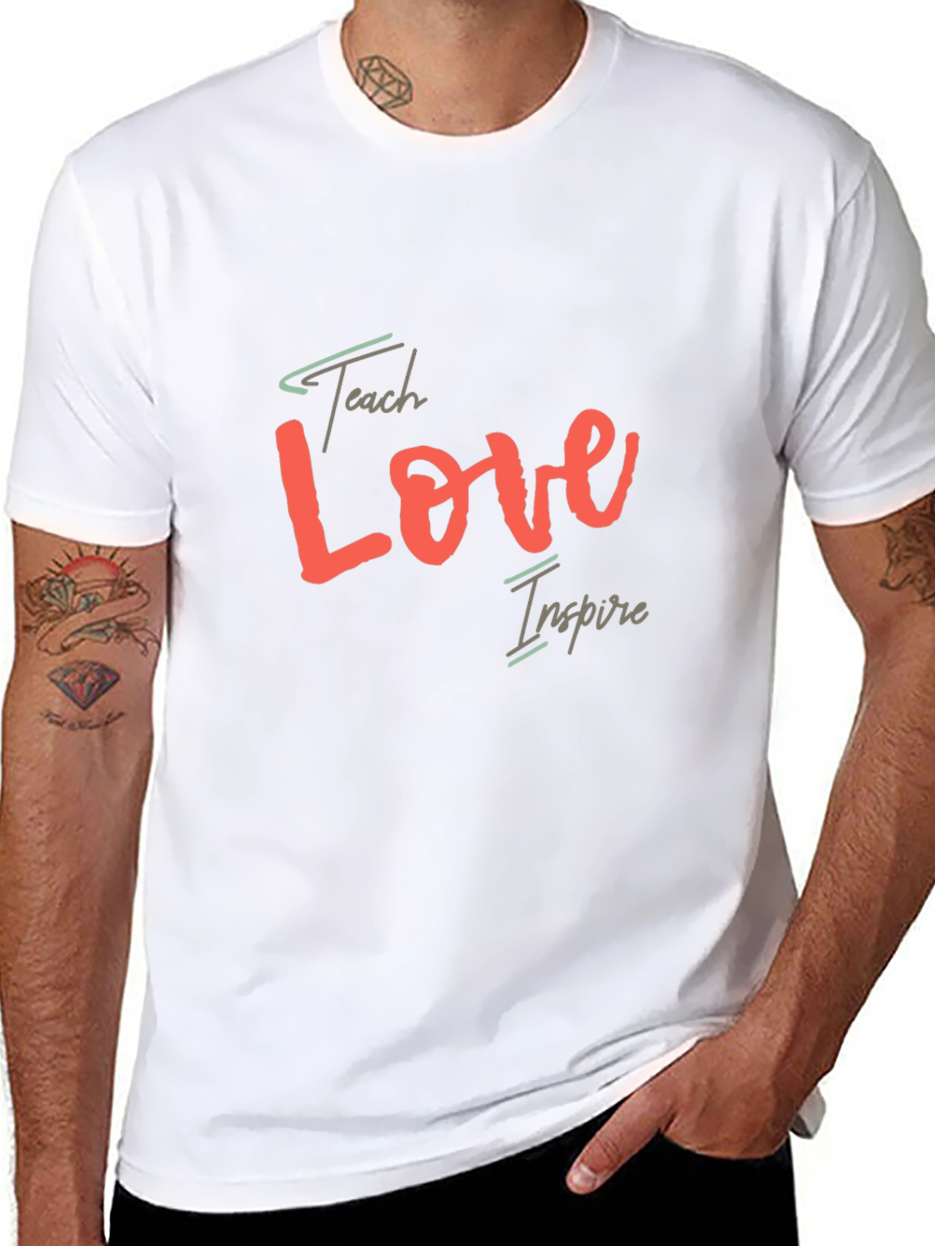 Teach Love Inspire T-Shirt - Black Casual Tee