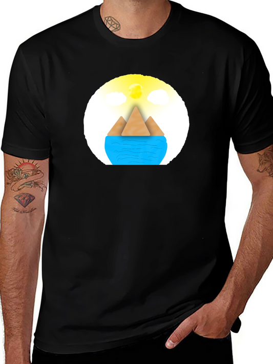 Geometric Island Graphic Tee - Modern Comfort
