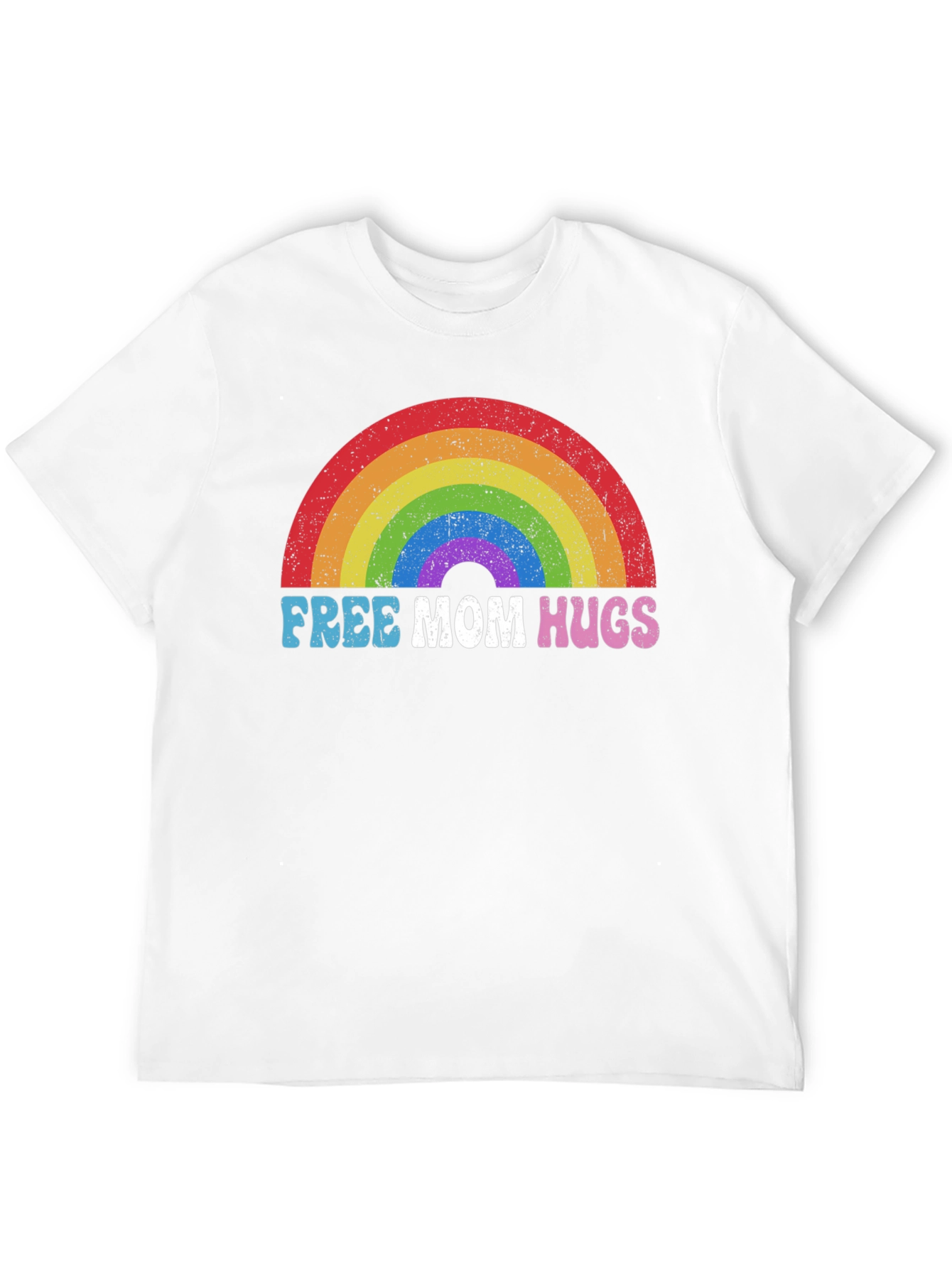 Free Mom Hugs Rainbow Graphic Tee - Black