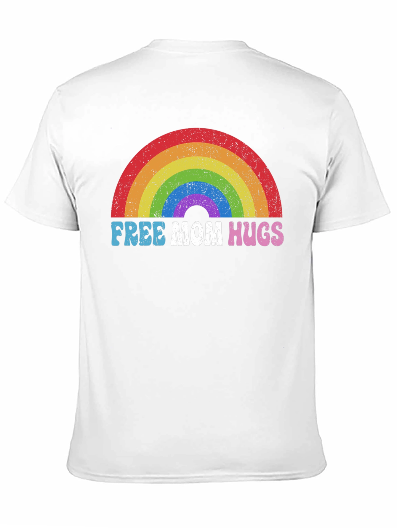 Free Mom Hugs Rainbow Graphic Tee - Black