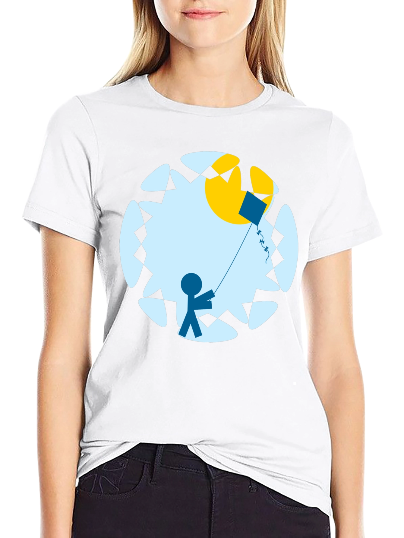 Kite Day Graphic Tee - Black Cotton T-Shirt