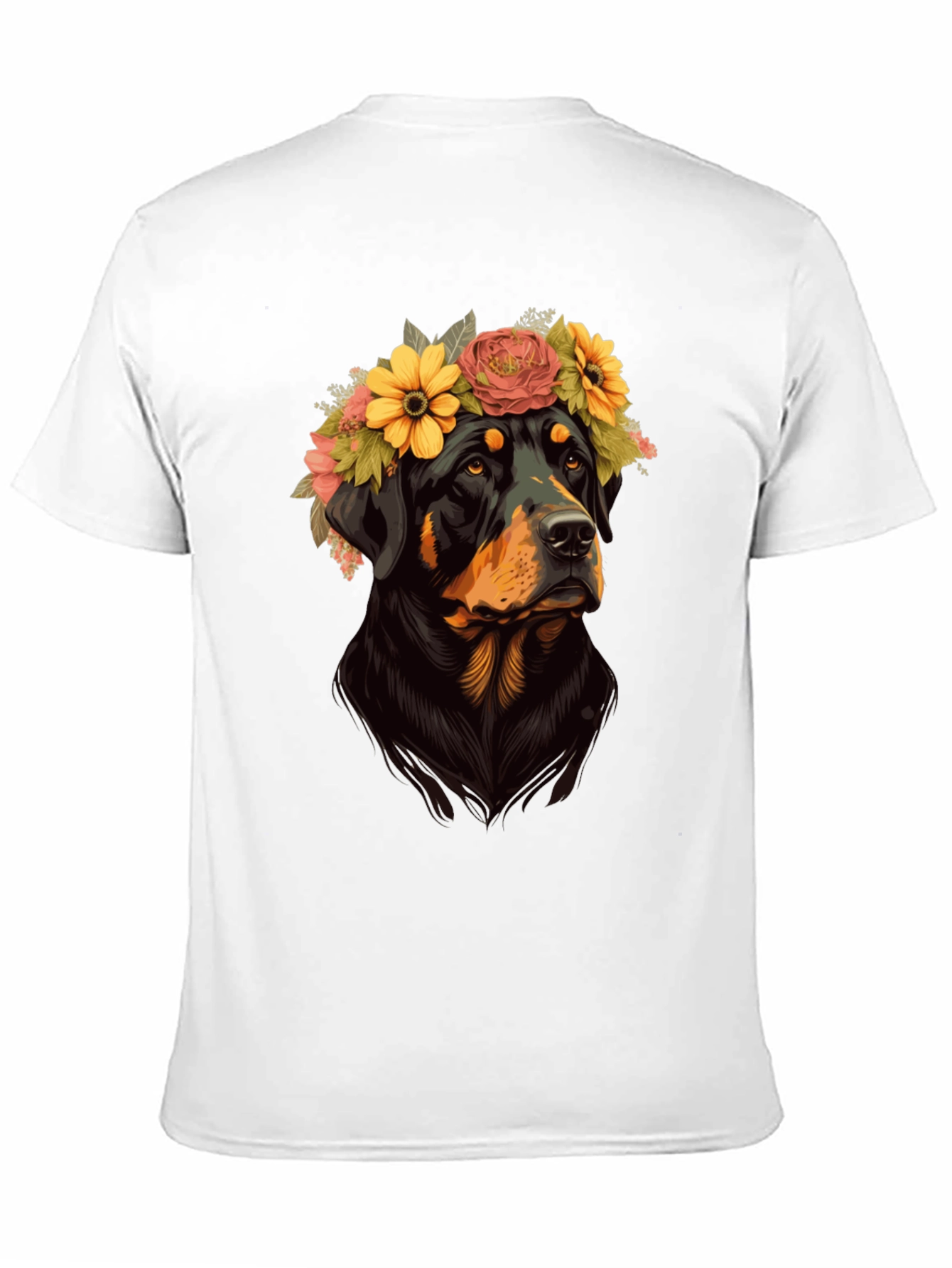 Rottweiler Floral Crown Graphic Tee