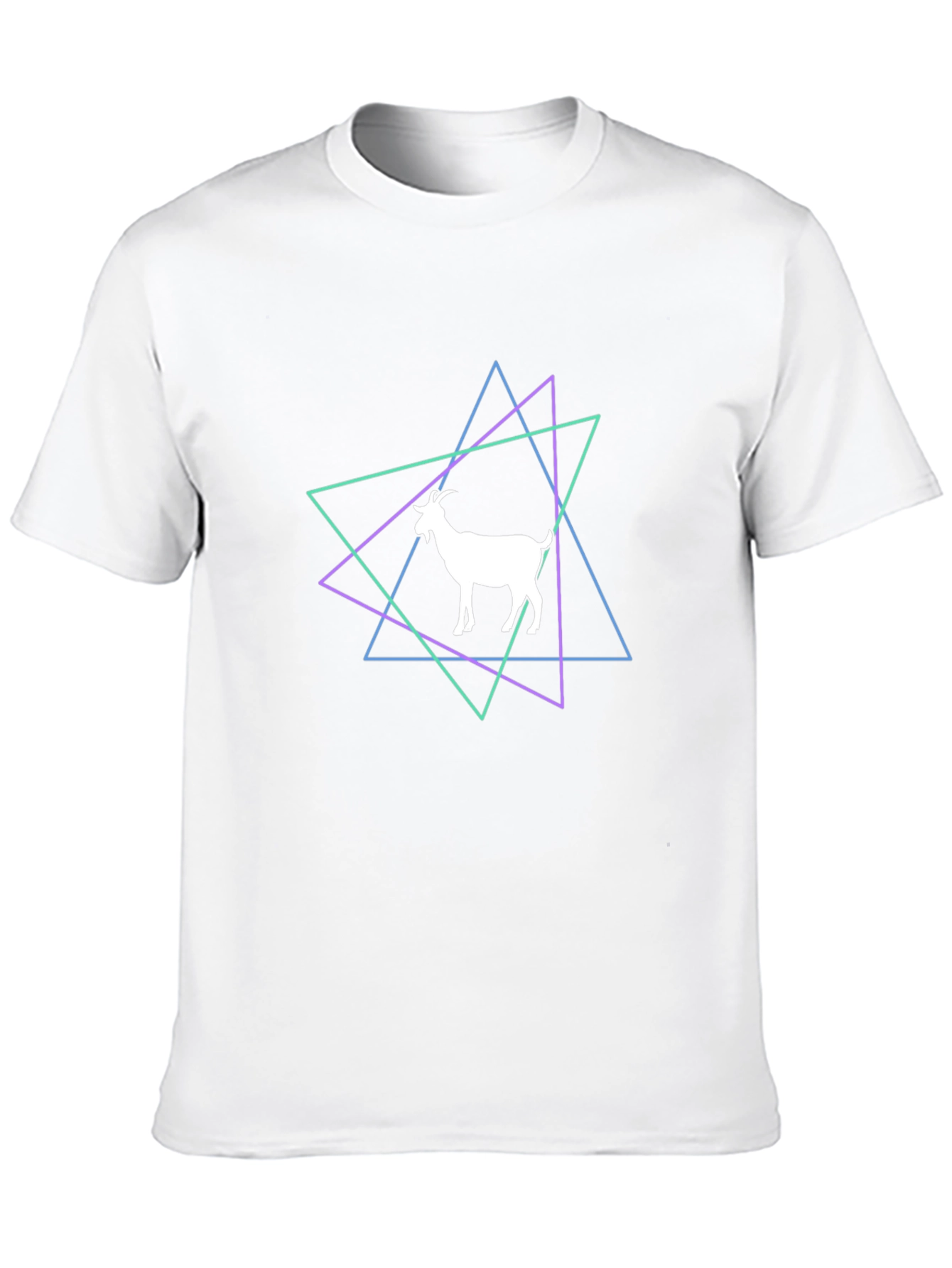 Geometric Goat Graphic Tee - Stylish Black T-Shirt