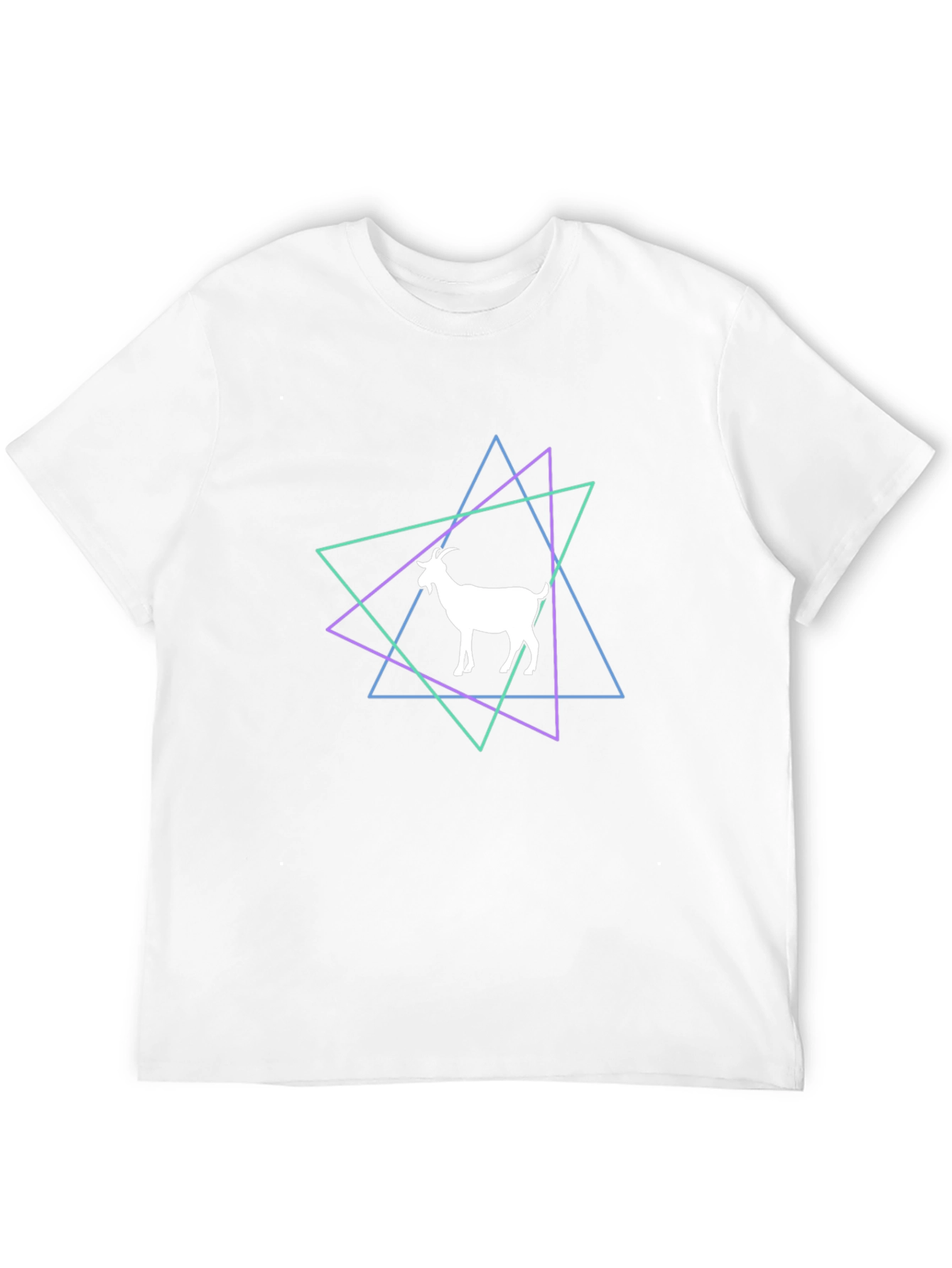 Geometric Goat Graphic Tee - Stylish Black T-Shirt